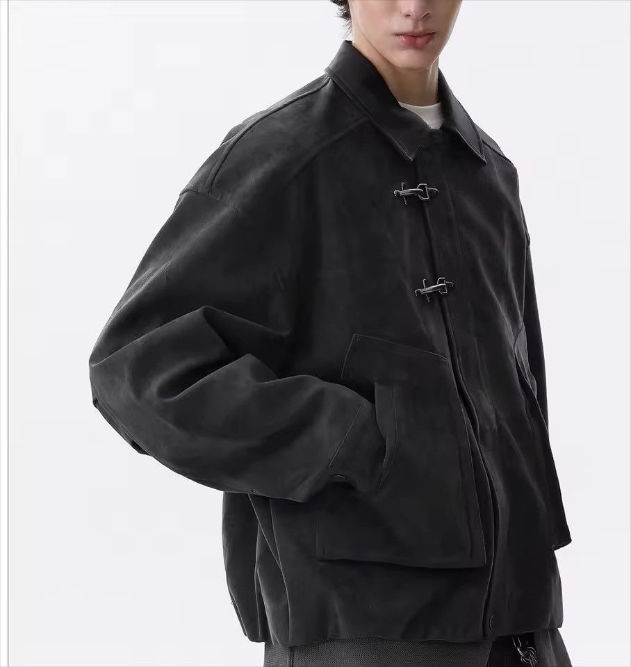 Japanese Brand Toggle Button Collar Pu Leather Jacket Size US L / EU 52-54 / 3 - 3 Thumbnail