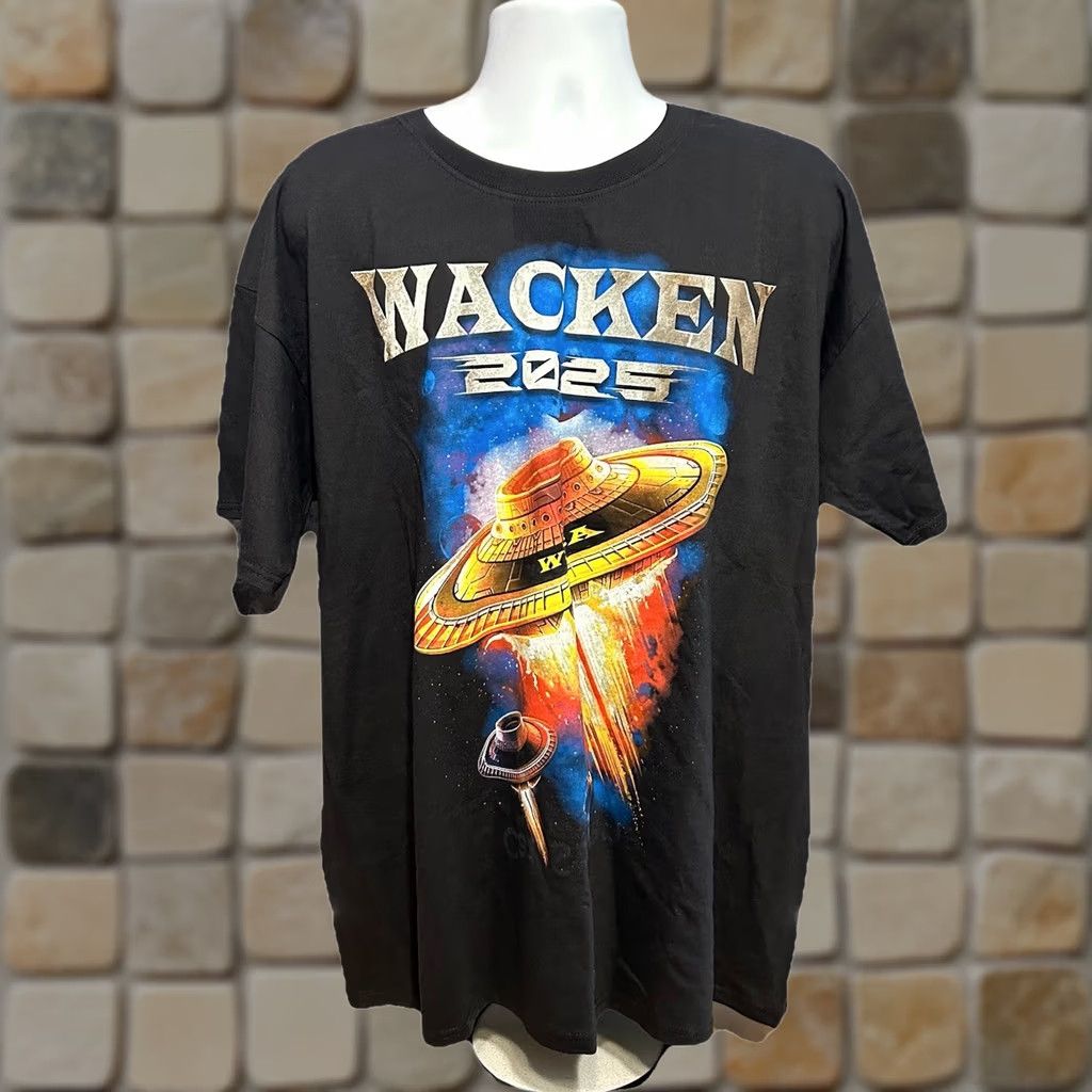 Fruit Of The Loom Wacken 2025 Men's 2XL Black Short Sleeve T-Shirt - Metal Madness Logo Graphic Size US XXL / EU 58 / 5 - 1 Thumbnail