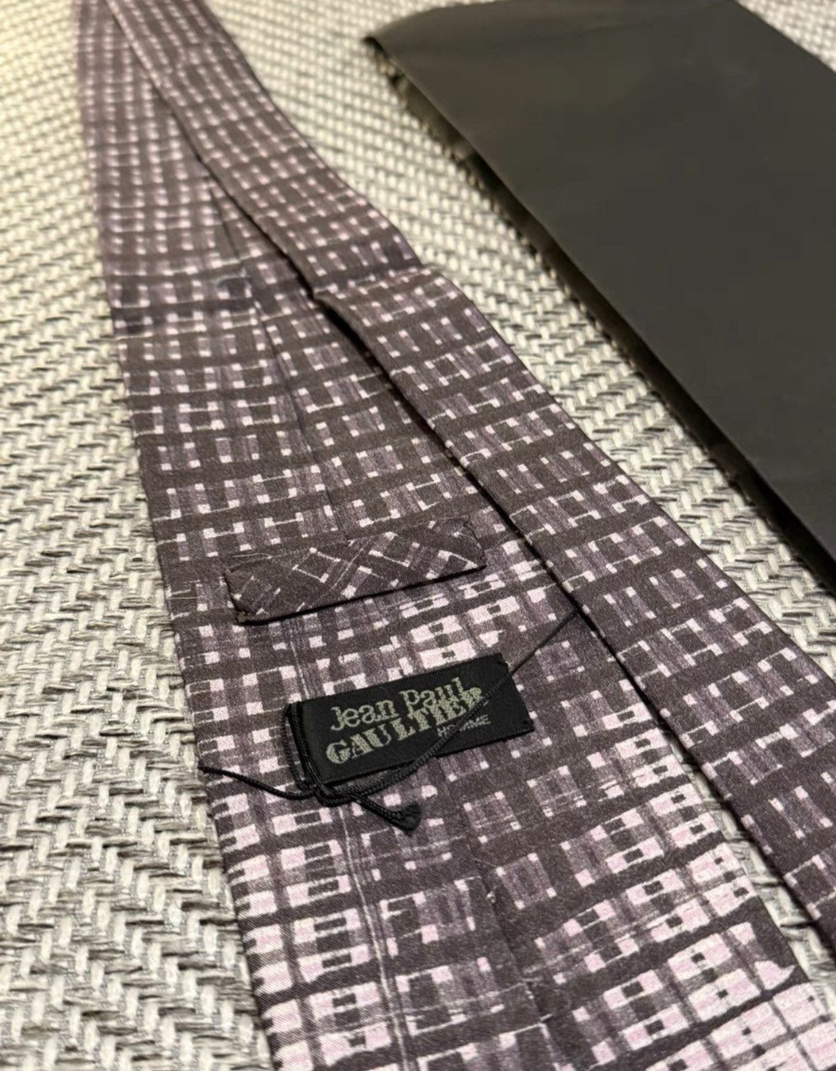 Jean Paul Gaultier Brown Grid Pattern Necktie Size ONE SIZE - 7 Thumbnail