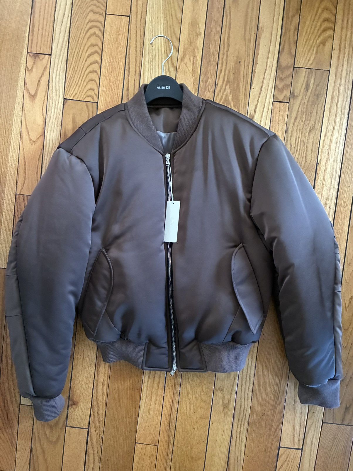 Vuja De MAX SATIN PILLOW BOMBER JACKET IN BRONZE | Grailed