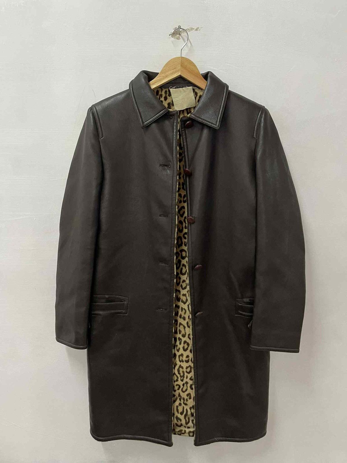 Versace AW 1996 ISTANTE FOR VERSACE LEATHER LEOPARD LONG JACKET Size S / US 4 / IT 40 - 2 Thumbnail