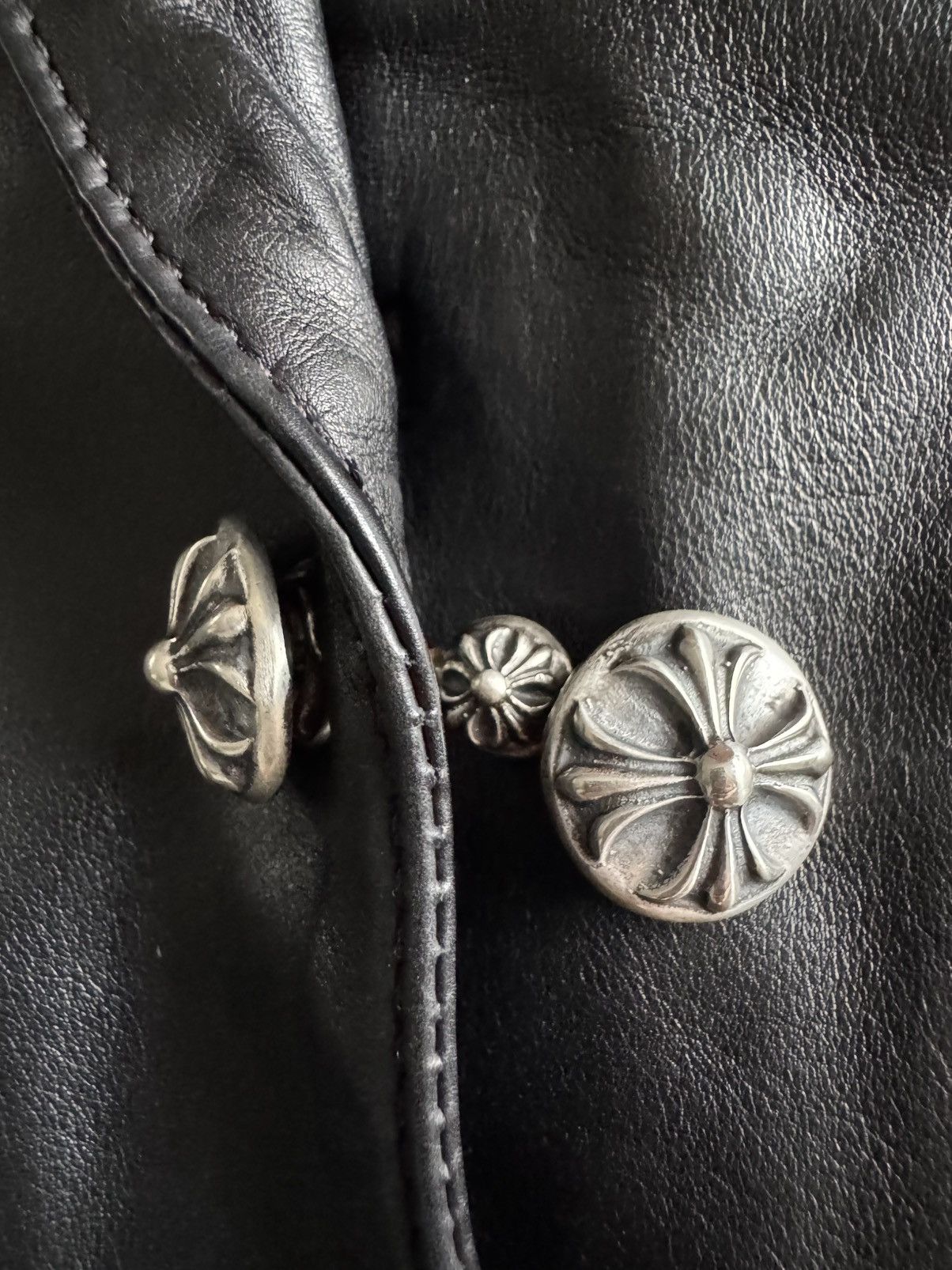 Chrome Hearts CHROME HEARTS Custom 1 of 1 Black Leather Suit Jacket Size 48L - 3 Thumbnail