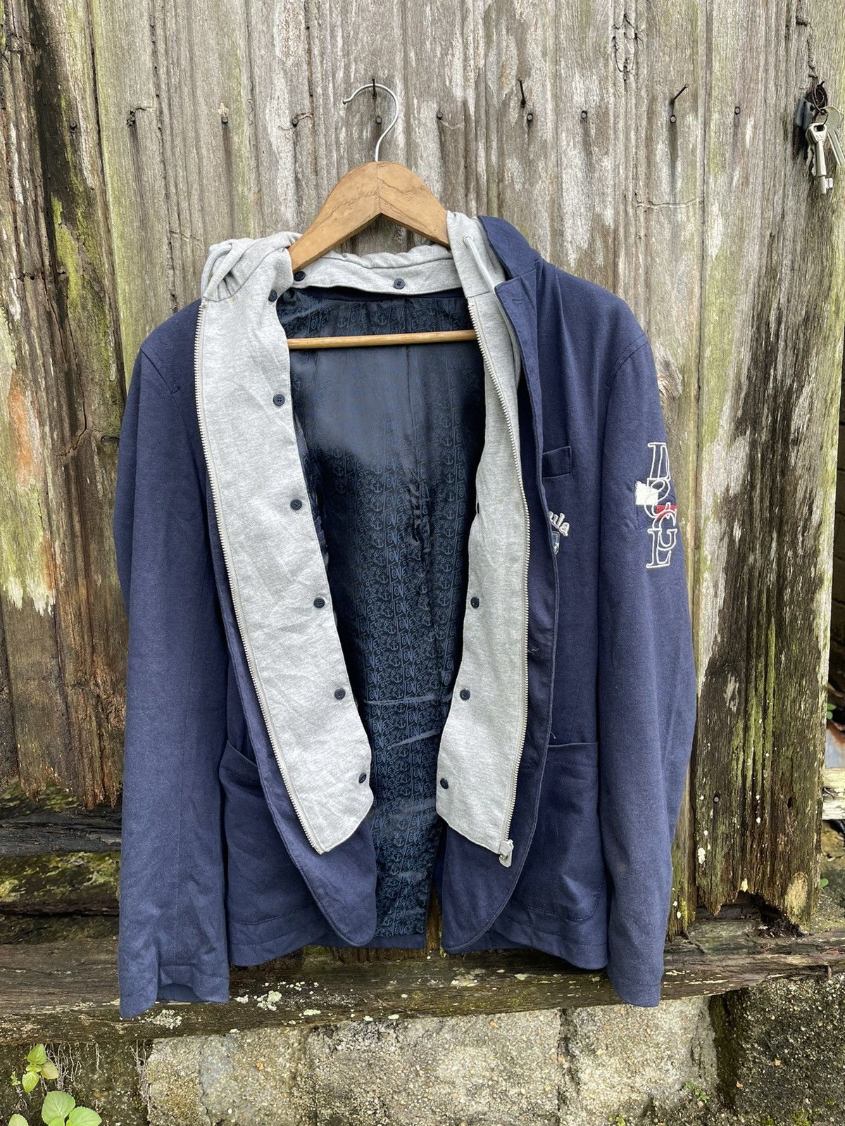 Designer Desigual Blazer Hoodie Hybrid Jacket Navy Size 48 Size US M / EU 48-50 / 2 - 16 Thumbnail