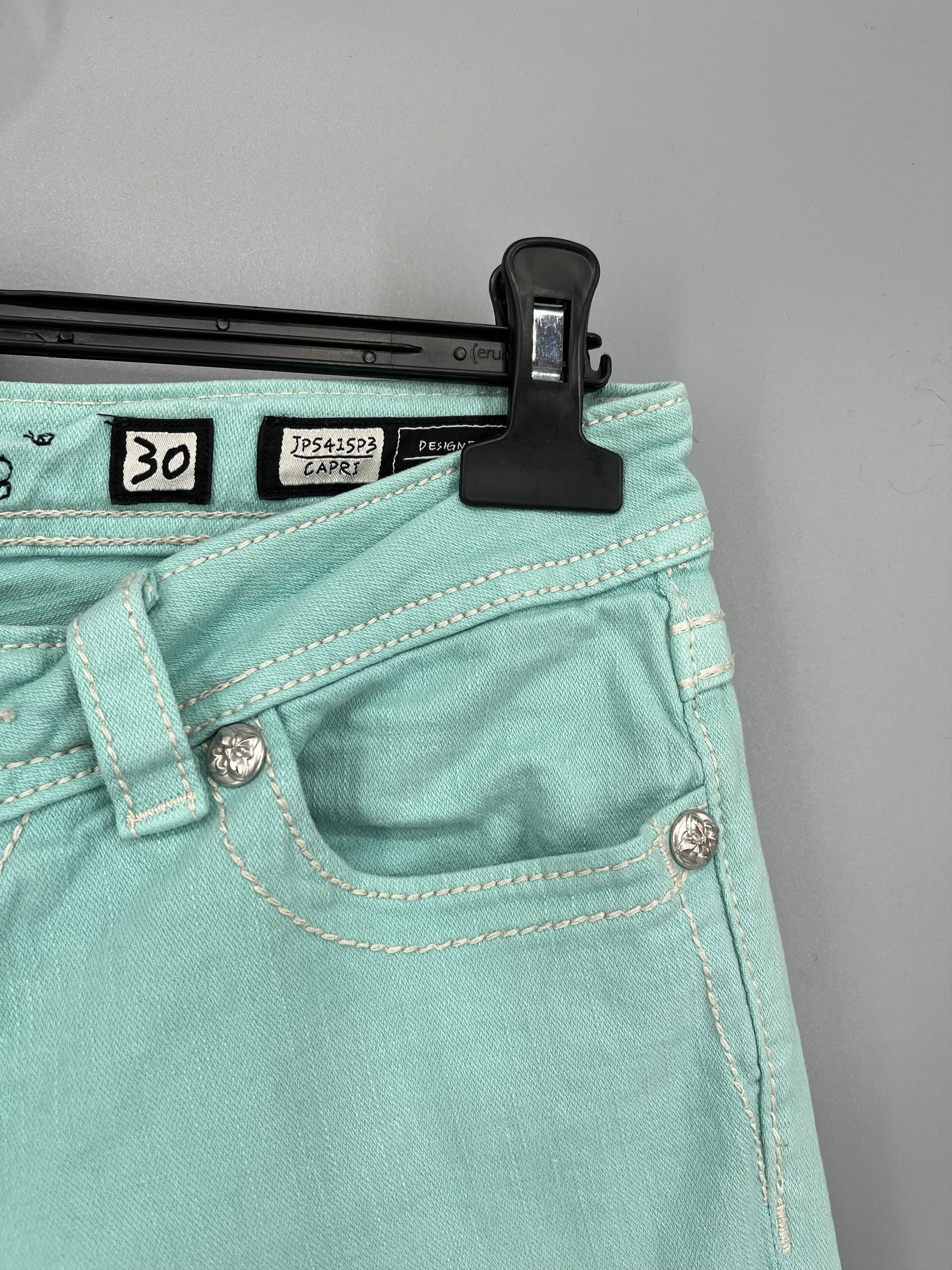 Japanese Brand Miss Me Easy cropped Jeans Women's Size 30 Blue Denim Size 30" / US 8 / IT 44 - 8 Thumbnail
