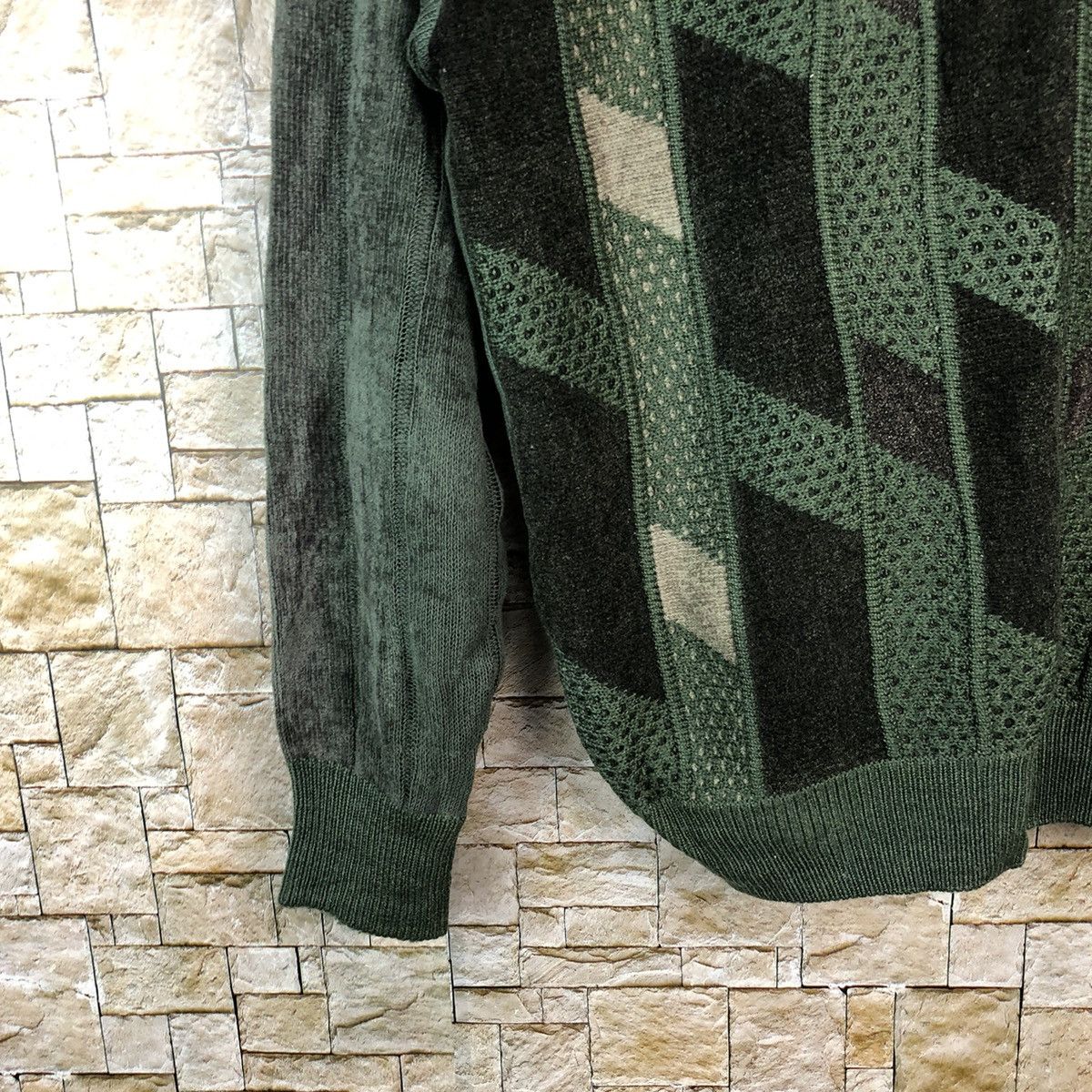 Japanese Brand Destinaren checkered vintage Green Knitwear #A1200 Size US S / EU 44-46 / 1 - 7 Thumbnail