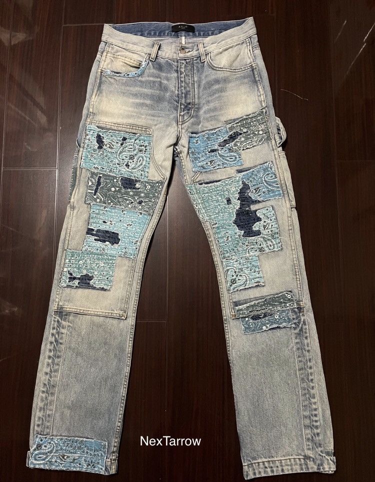 Amiri Amiri Splicing Patch Piercing Bull King Jeans 2412-Nextarrow Size US 30 / EU 46 - 1 Thumbnail