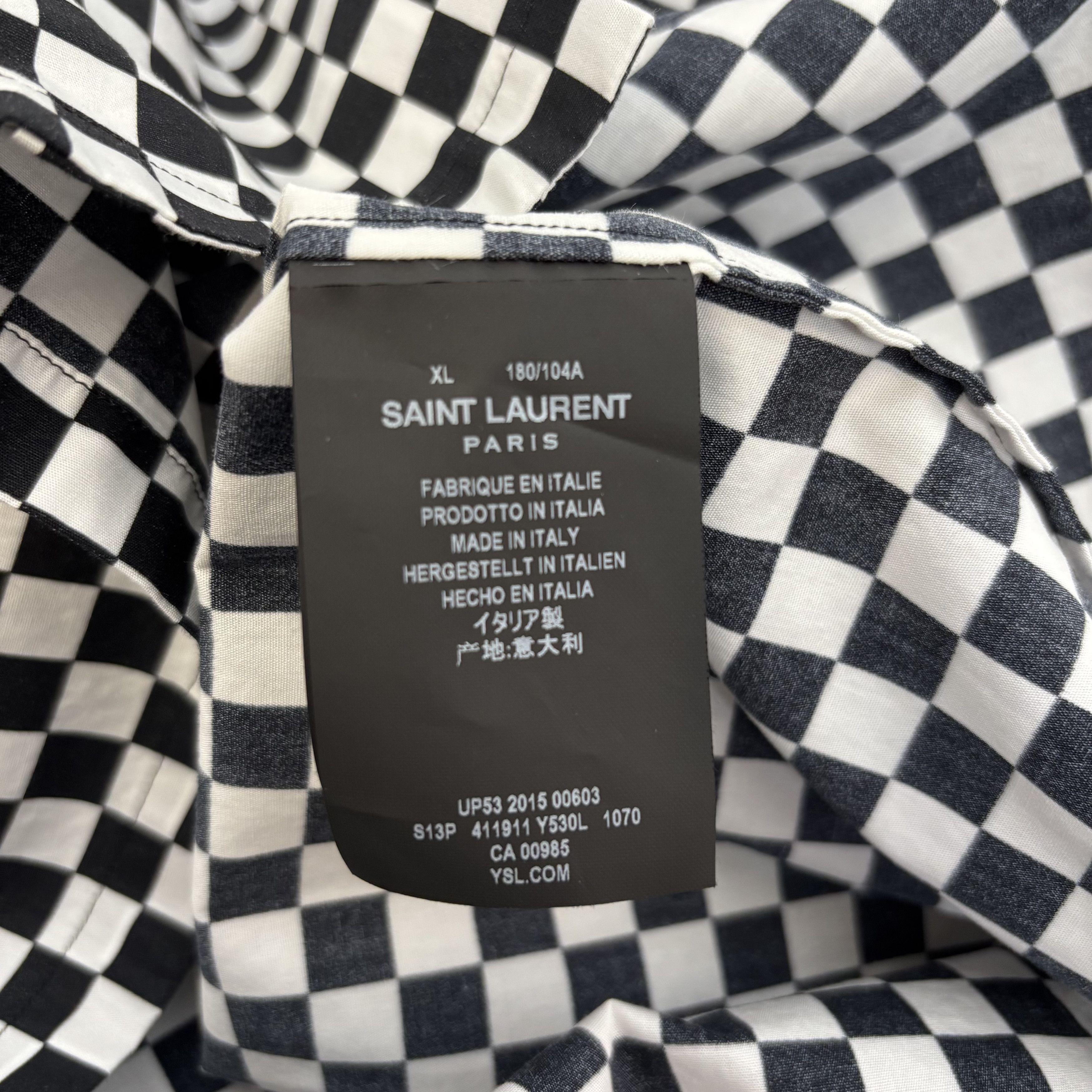 Saint Laurent Paris Saint Laurent Checkered B&W Shirt Size US XL / EU 56 / 4 - 4 Thumbnail