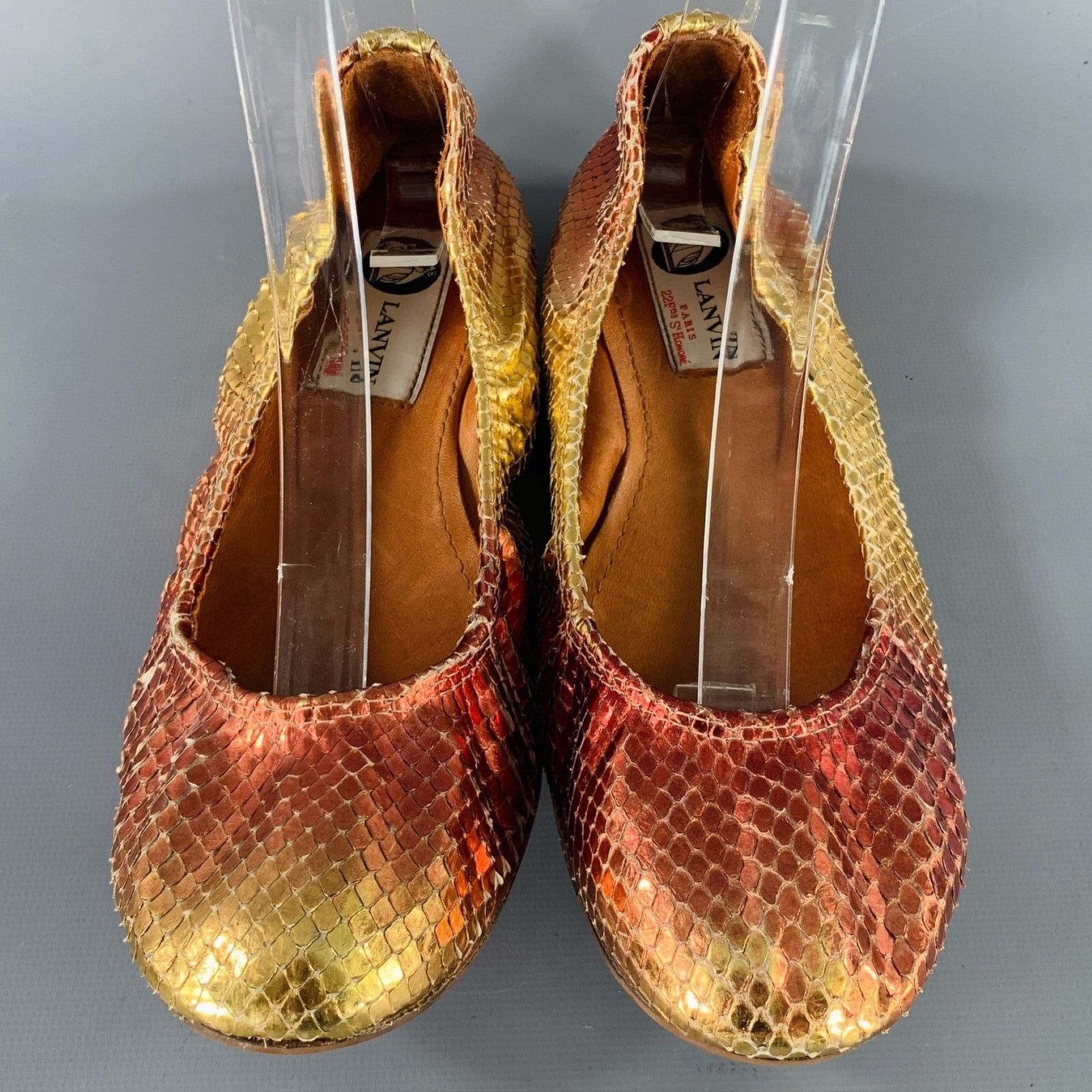 Lanvin LANVIN Size 6.5 Gold Pink Snake Skin Ballet Flats Size US 6.5 / IT 36.5 - 4 Thumbnail