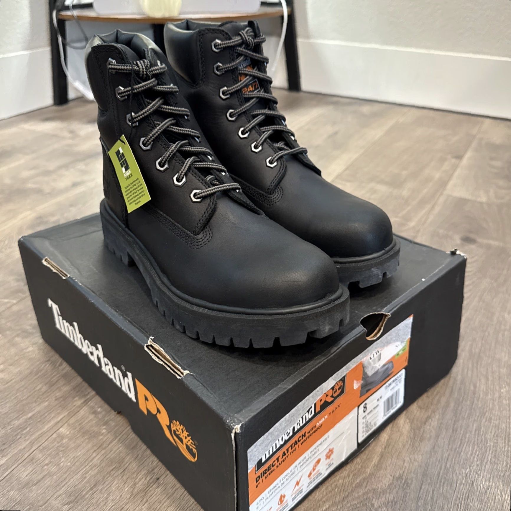 Timberland Timberland Pro Boot Mens US 10 Black Steel Toe Waterproof Insulated Direct Attach 6-Inch Size US 8 / EU 41 - 2 Thumbnail