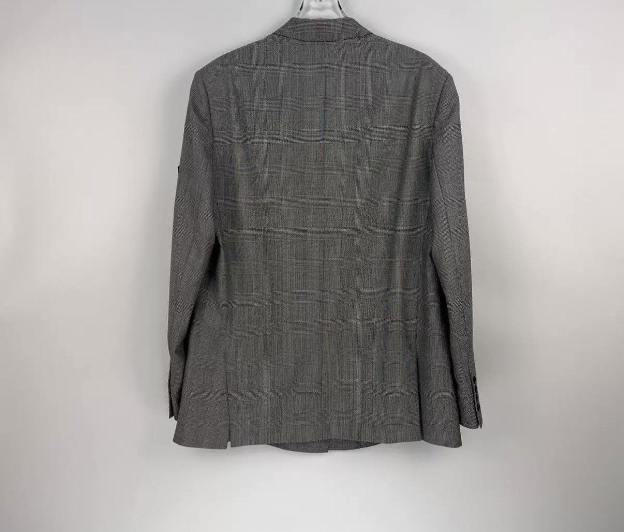 Balenciaga Balenciaga grey checkered classic logo wool thin suit jacket Size 44S - 4 Thumbnail