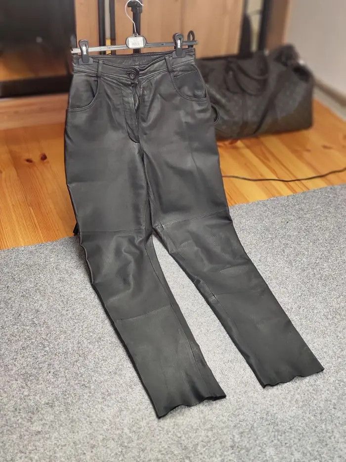 Japanese Brand Vintage Leather Black Pants Japanese Hype Travis Scott Size US 29 - 9 Thumbnail