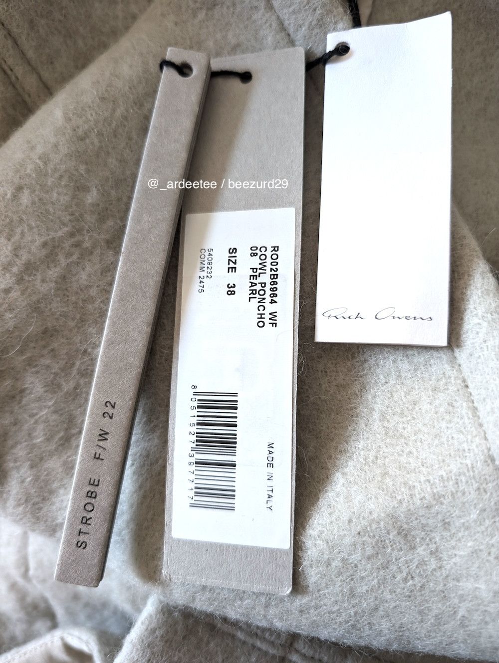 Rick Owens *NEW* ALPACA/WOOL COWL NECK PONCHO COAT $2,590 38IT Size XS / US 0-2 / IT 36-38 - 11 Thumbnail