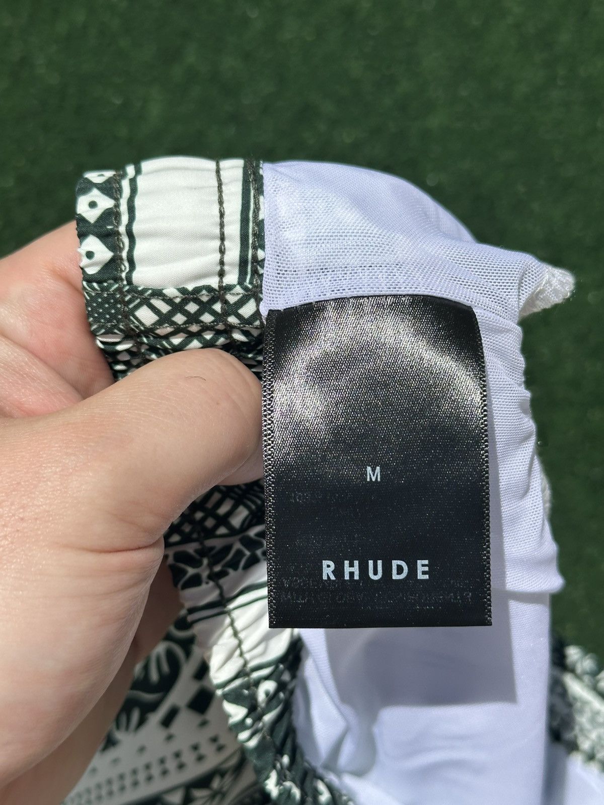 Rhude Rhude -Bandana Shorts/Swim Trunks Medium -Green & White-BNWT Size US 32 / EU 48 - 4 Thumbnail