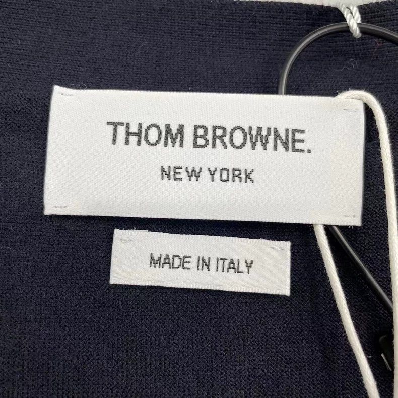 Thom Browne Thom browne Dark blue striped wool knitted cardigan 2503-Ne Size US XXL / EU 58 / 5 - 4 Thumbnail