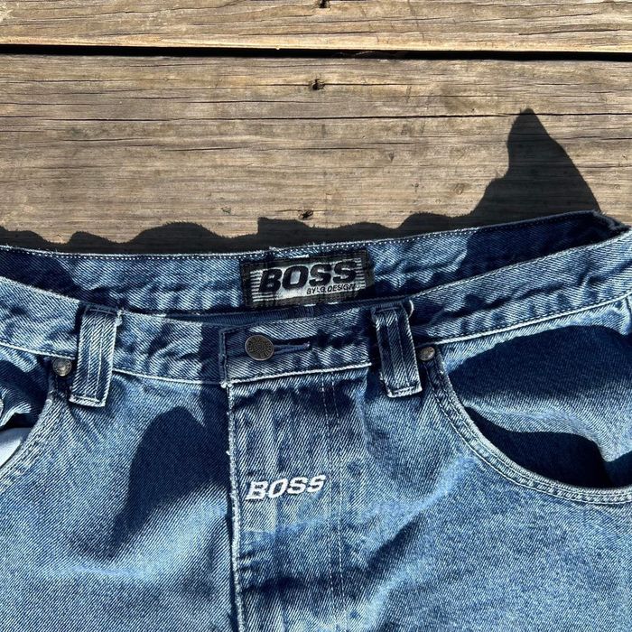 Hugo Boss Y2k boss baggy embroidered jeans | Grailed