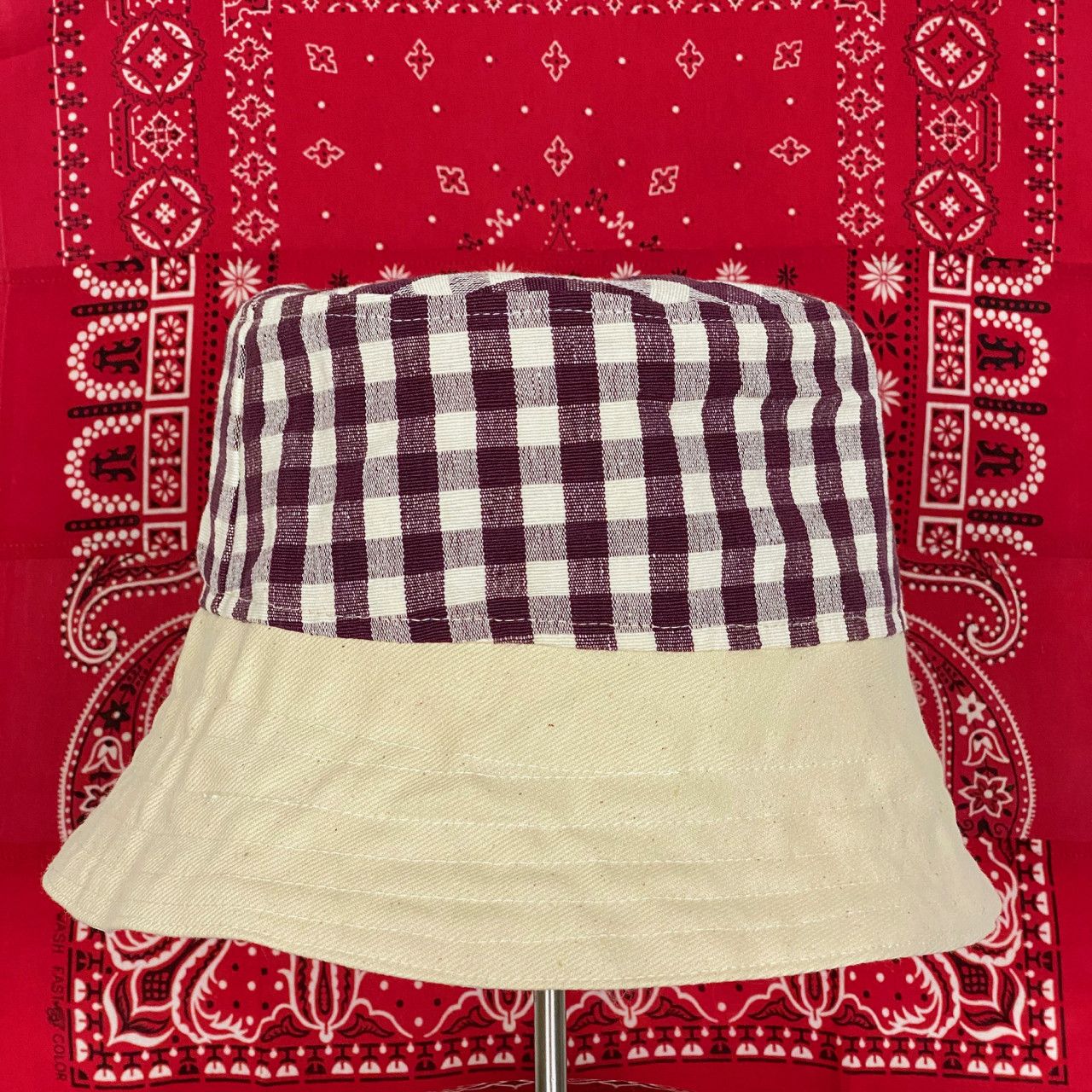Poche Studio POCHE STUDIO HANDMADE REVERSIBLE BUCKET HAT Size ONE SIZE - 4 Thumbnail