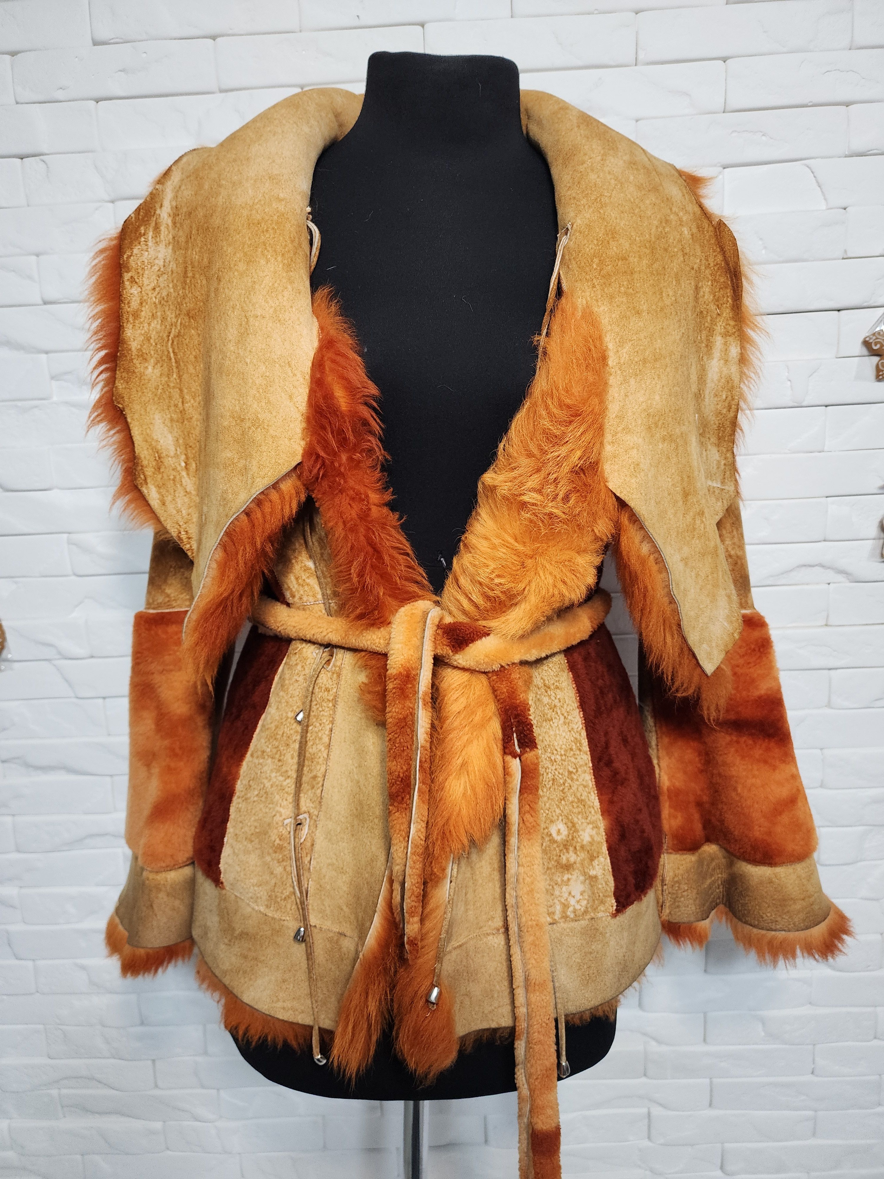 Furla Brown Sheepskin Coat: Double-Sided Goat Fur Coat. Size M / US 6-8 / IT 42-44 - 7 Thumbnail