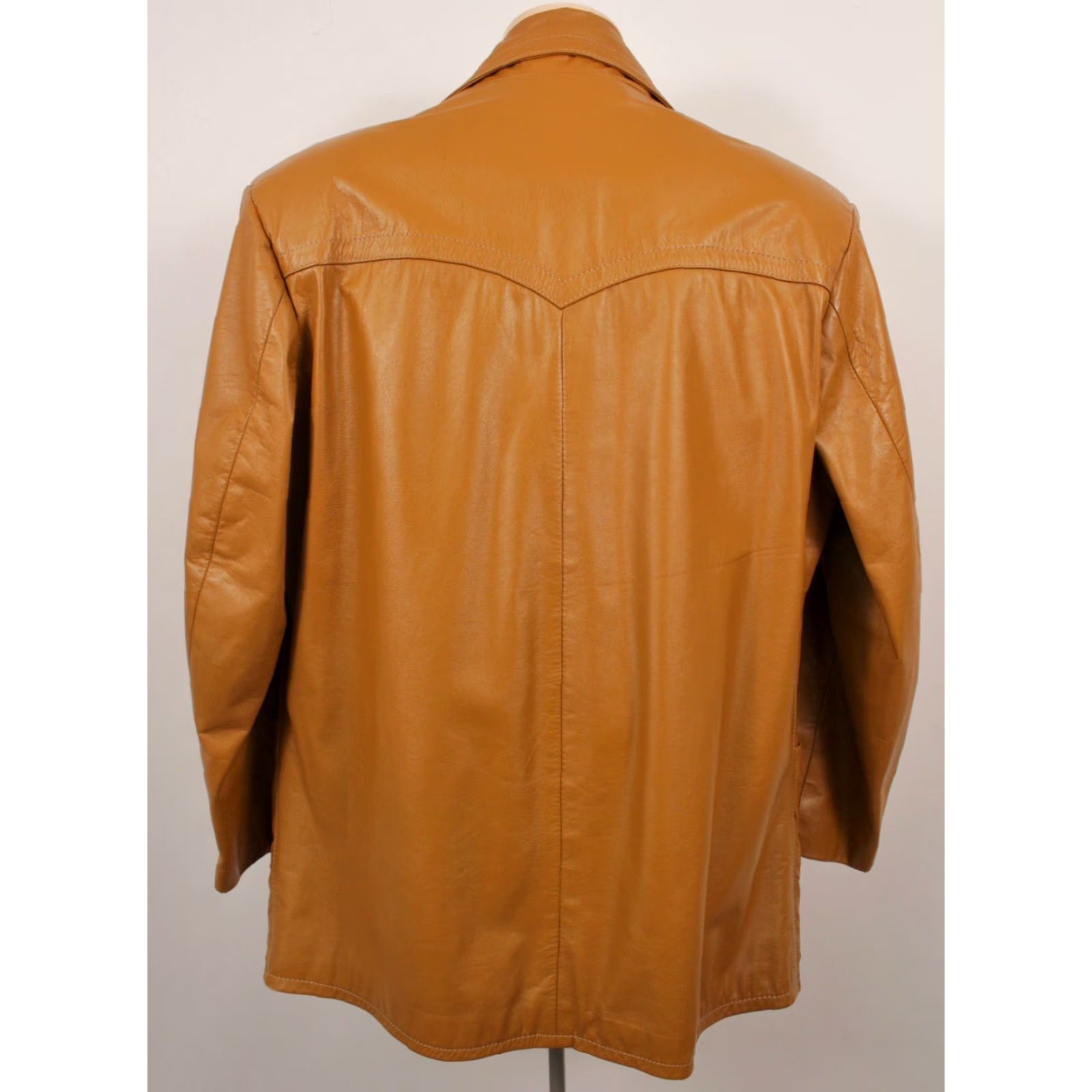 Vintage VINTAGE Mens Western Leather Jacket Sz 44 1970s Brown / Tan Tregos Disco Look 70s Leather Jacket Mens Size US S / EU 44-46 / 1 - 2 Thumbnail