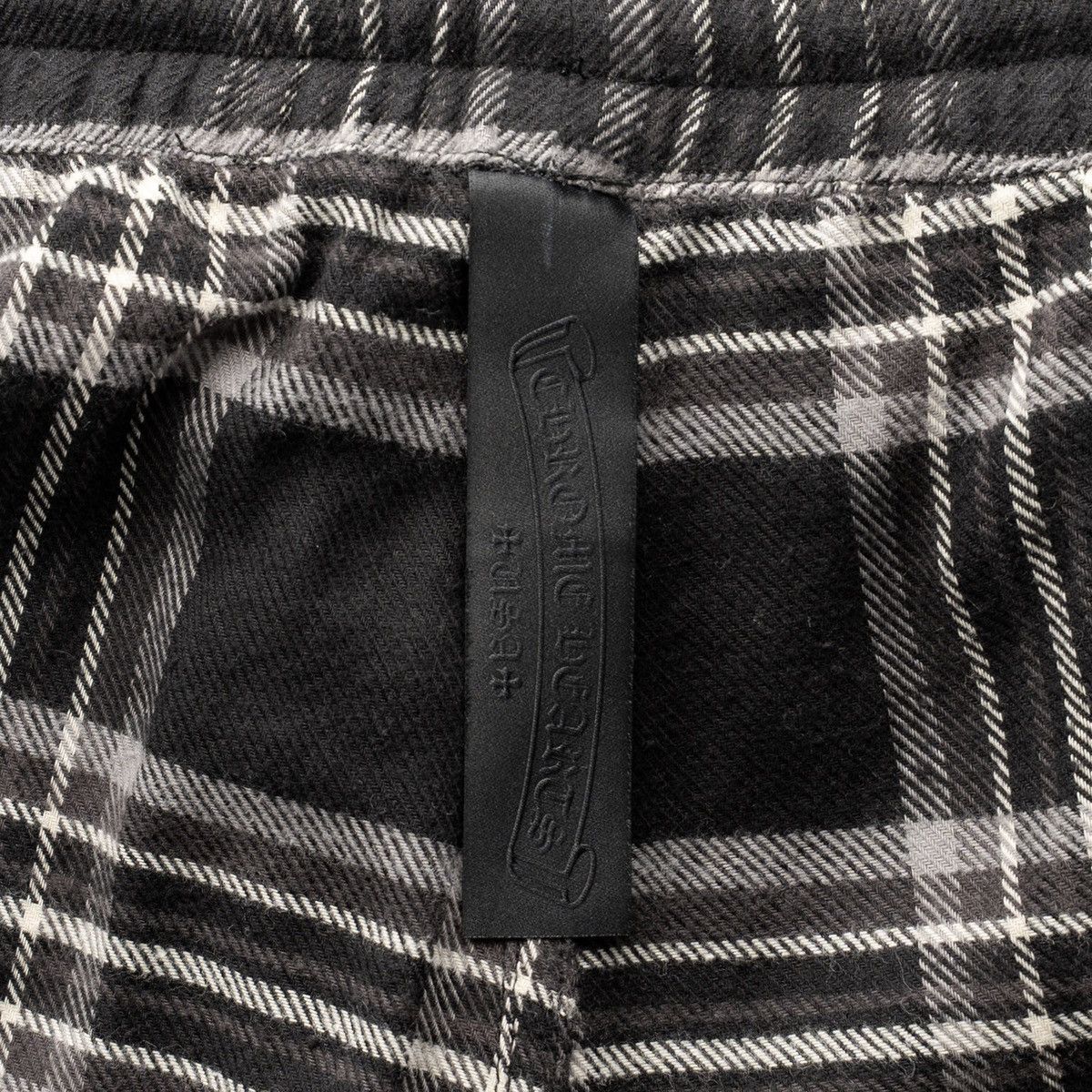 Chrome Hearts After School Leather Cross Patch Flannel Pants Black Grey W Size US 36 / EU 52 - 4 Thumbnail