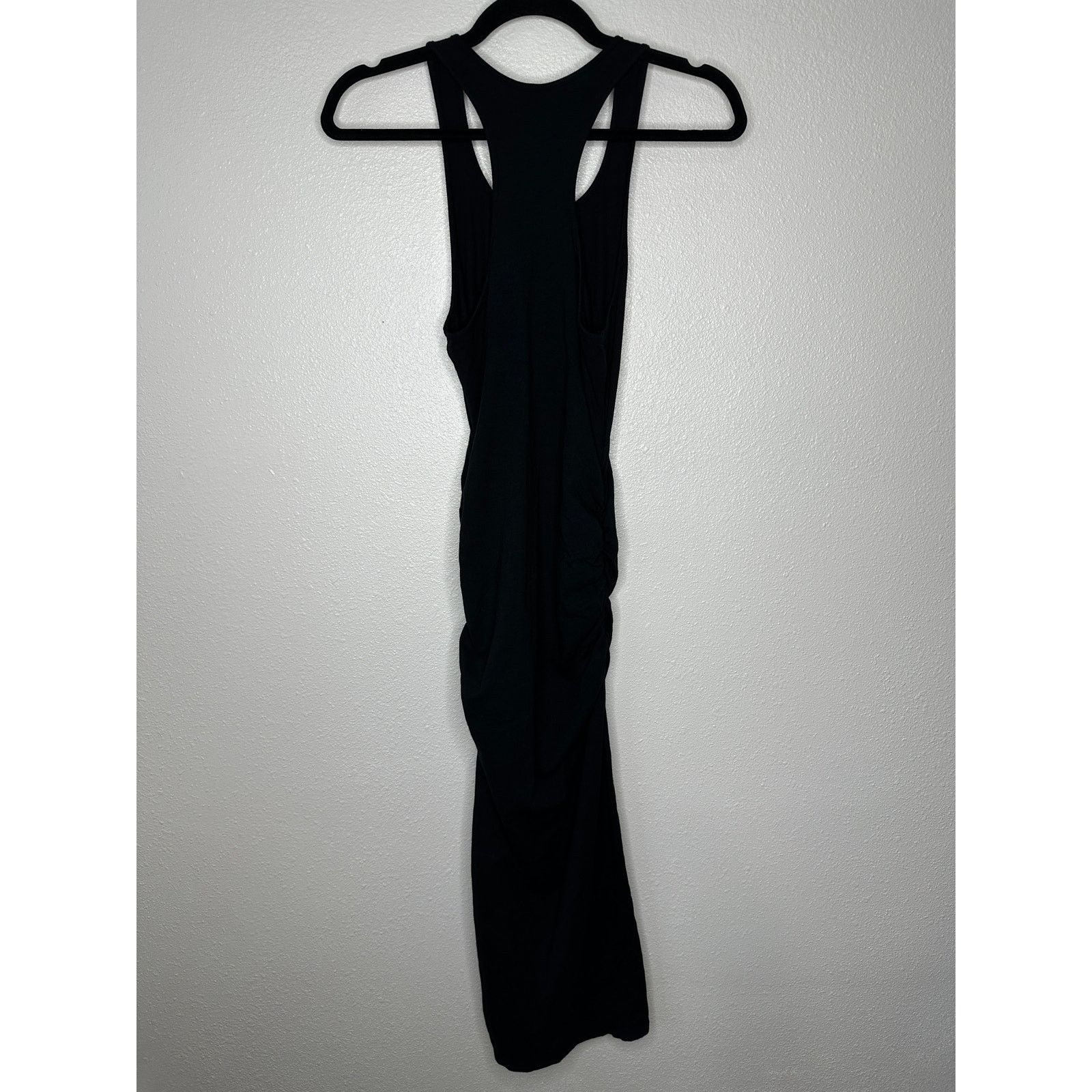 Michael Stars Michael Stars Black Midi Racerback Ruched Side Tank Dress S Size S / US 4 / IT 40 - 5 Thumbnail