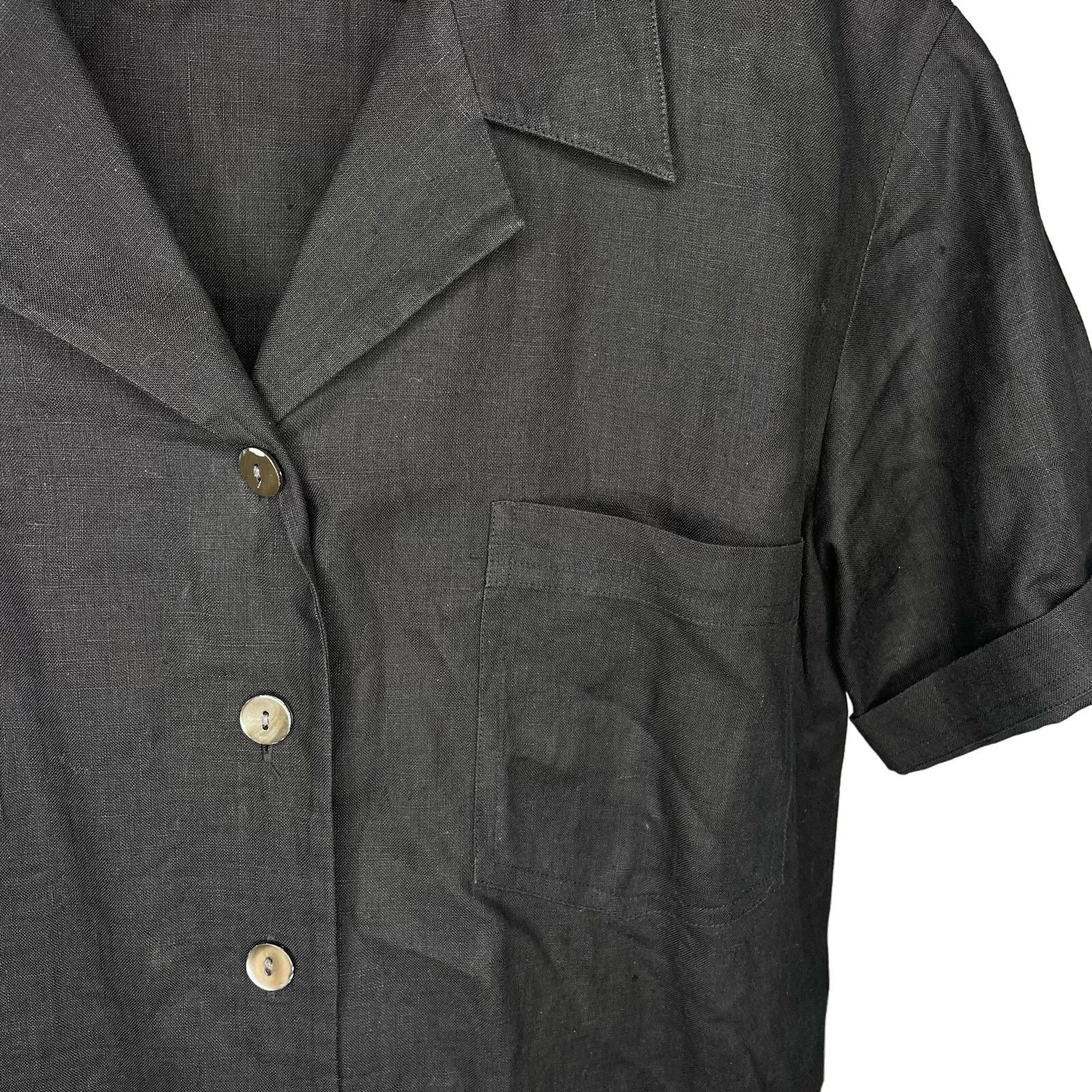 Saks Fifth Avenue Saks Fifth Avenue Linen Button Down Shirt Size S / US 4 / IT 40 - 4 Thumbnail