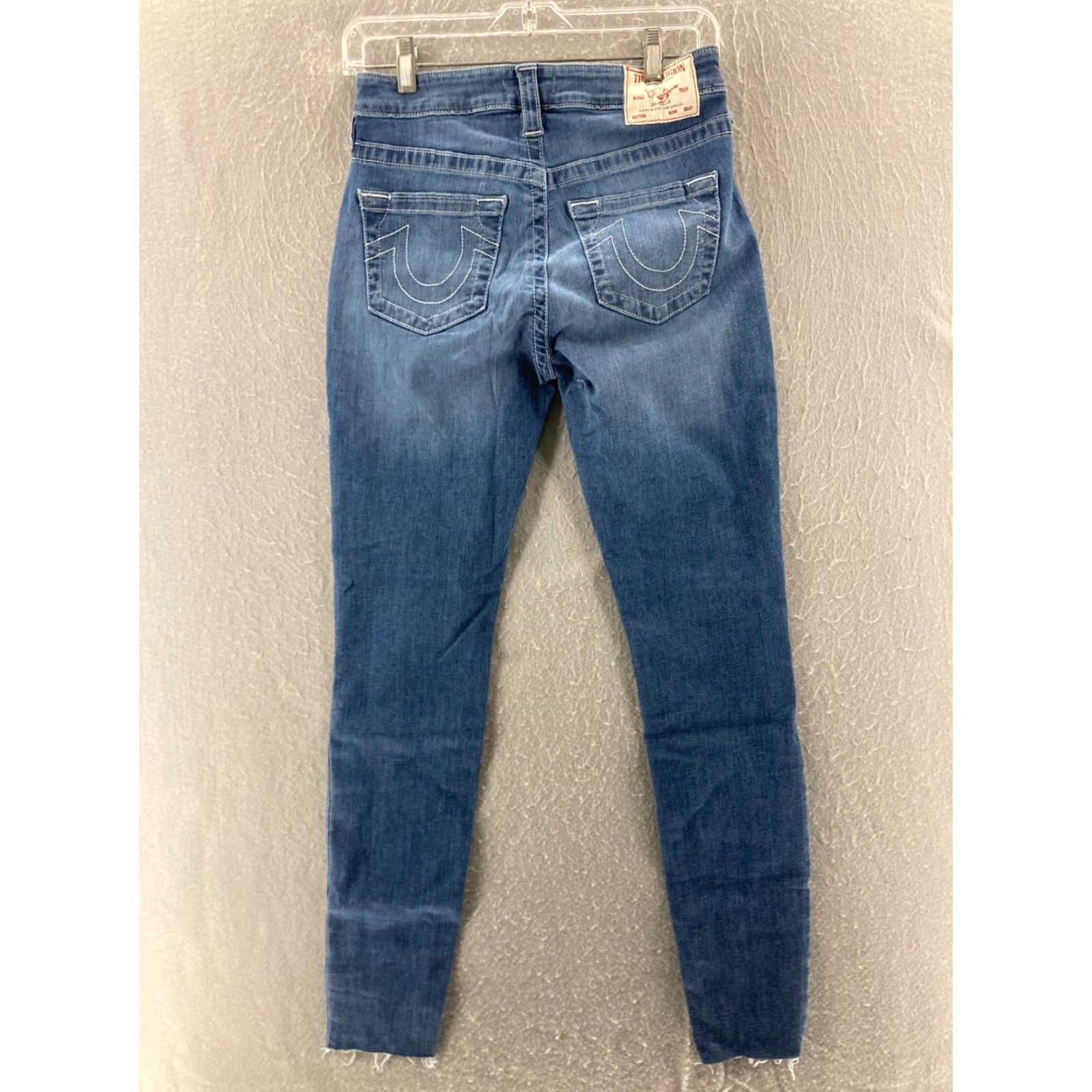 True Religion True Religion Jeans Womens 26 Mid Rise Super Skinny Jennie Raw Hem Blue Denim 5-Pocket Design Size 26" / US 2 / IT 38 - 7 Thumbnail