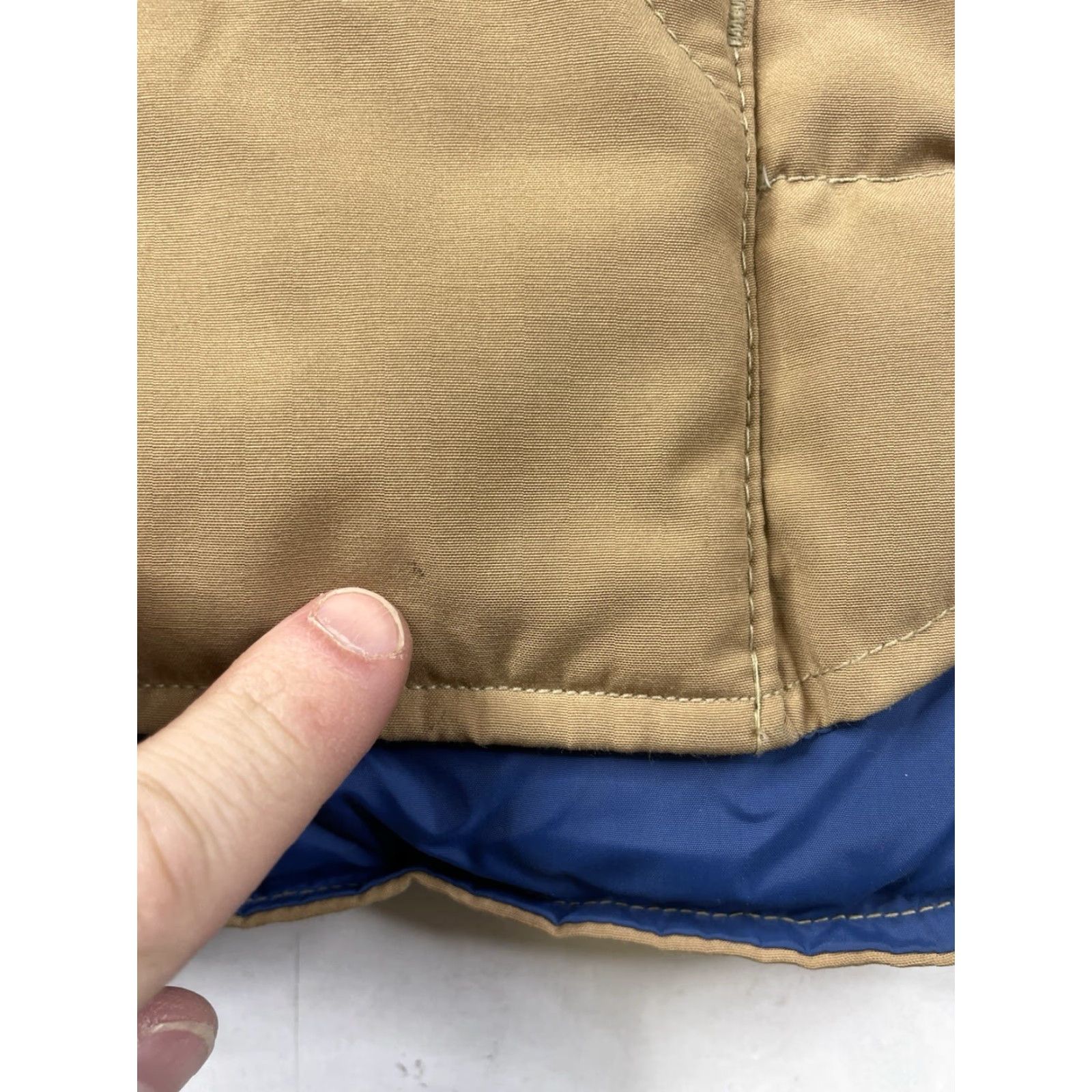 Vintage VINTAGE Top Gear Jacket Puffer Vest Down Insulated TAN Mens Large Long USA Size 42R - 6 Thumbnail