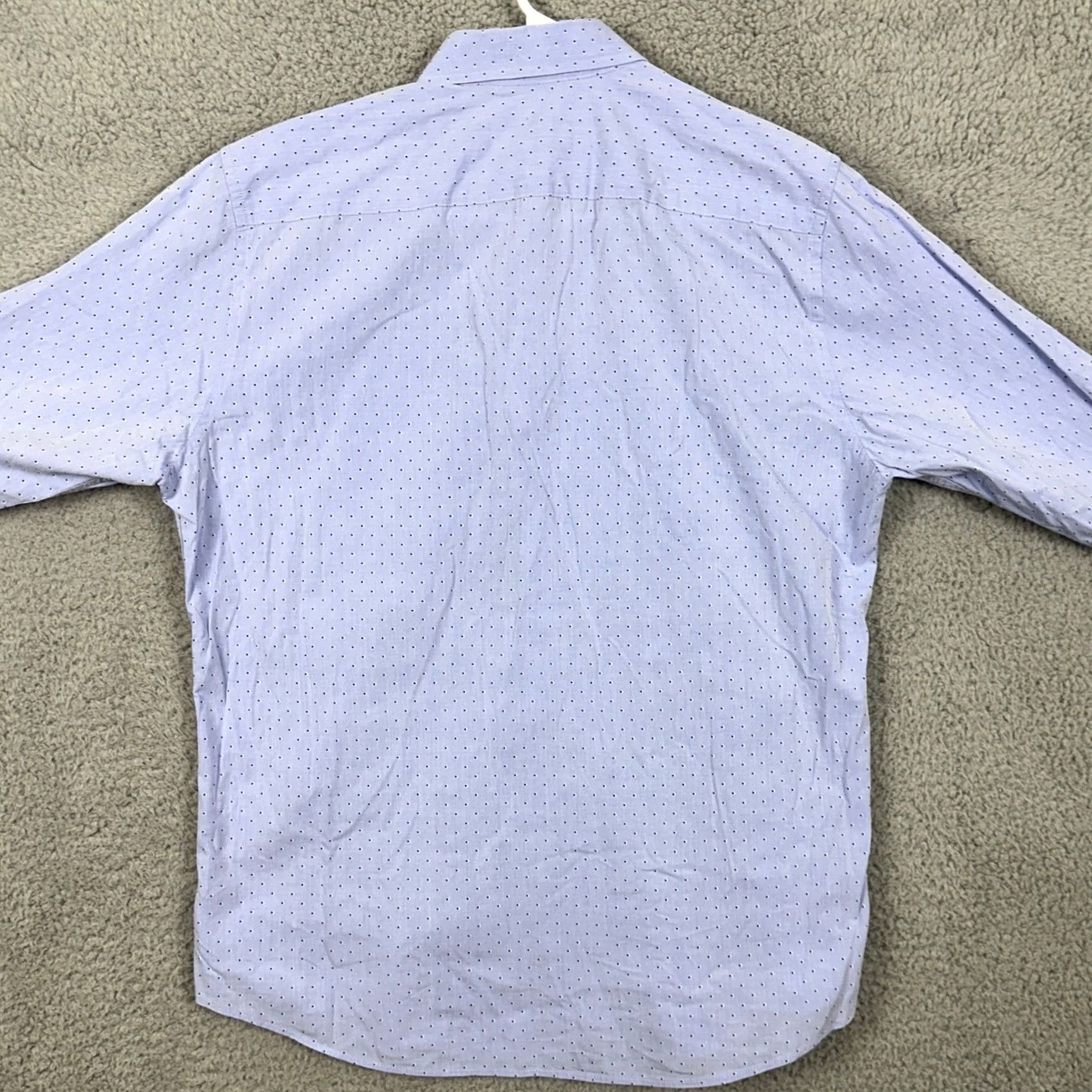 Vintage Twillory Untuckable Shirt Button Up Mens Medium Large Blue Dots Tailored Fit Size US M / EU 48-50 / 2 - 3 Thumbnail