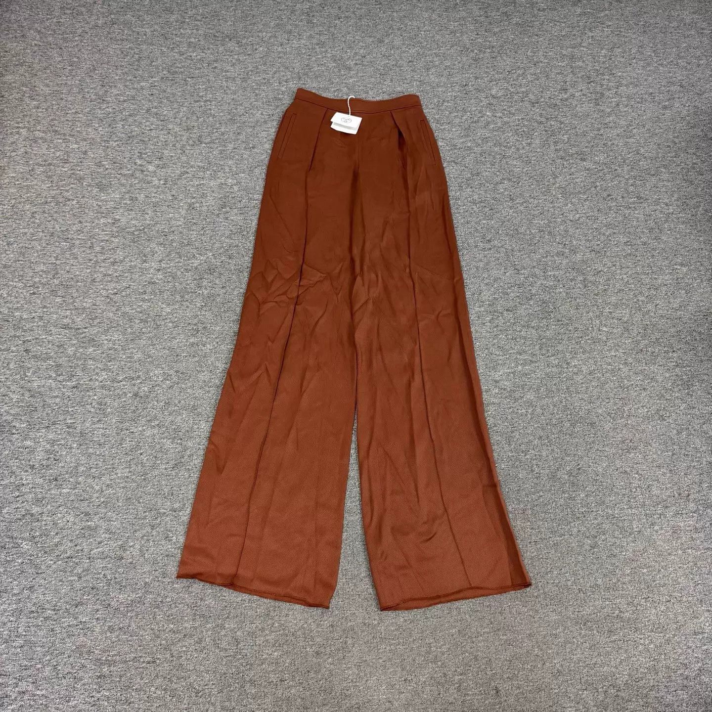 Hermes Hermes Caramel Silk Blend Wide-Leg Pants 34 Size 25" / US 0 / IT 36 - 1 Thumbnail