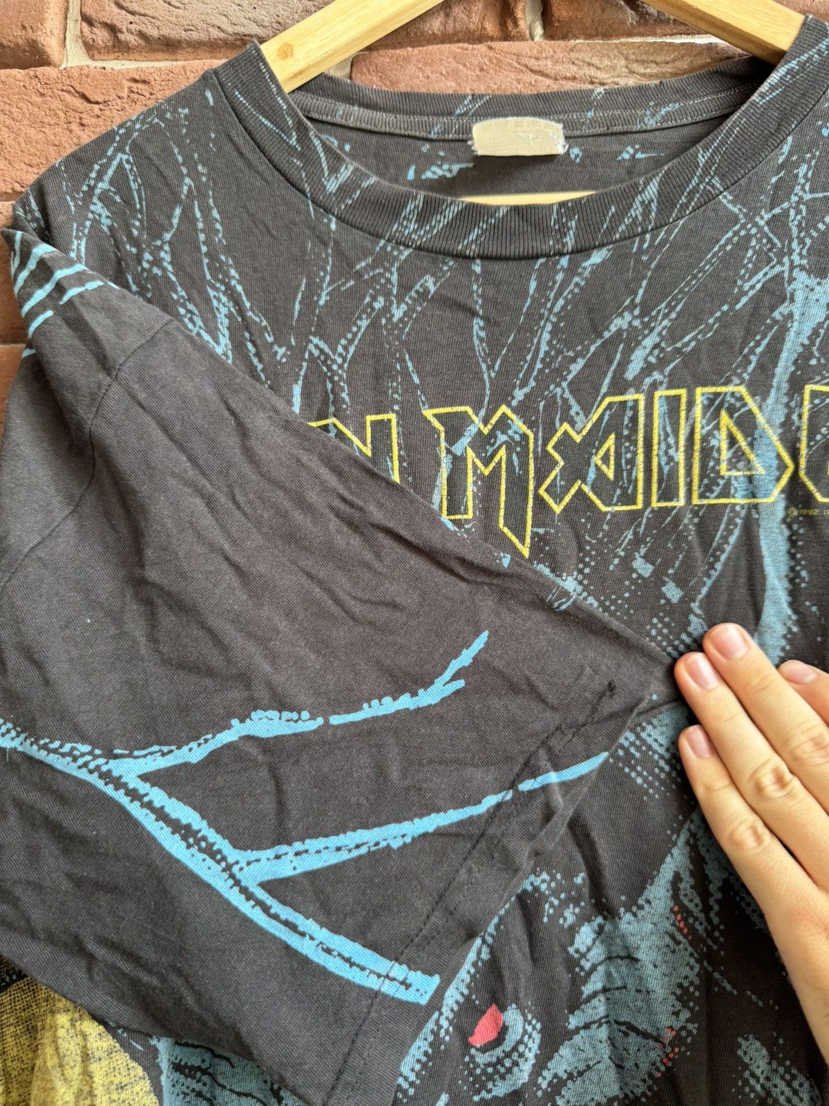 Band Tees × Iron Maiden × Vintage Vintage 90s Iron Maiden Fear Dark All Over Print Band Tee XL Size US XL / EU 56 / 4 - 6 Thumbnail