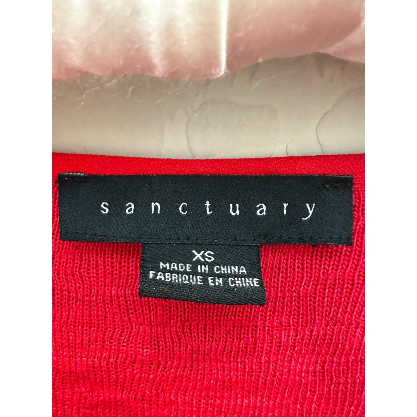 Sanctuary SANCTUARY | Hanna Red Lightweight Split Neck Long Sleeve Top Size XS / US 0-2 / IT 36-38 - 5 Thumbnail