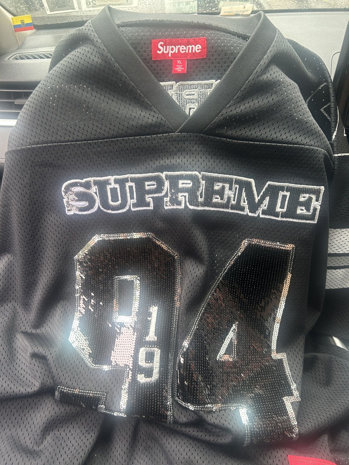 supreme Sequin Football Jersey ブラック Lサイズ Brand New Supreme Sequin Football Jersey Available In Store