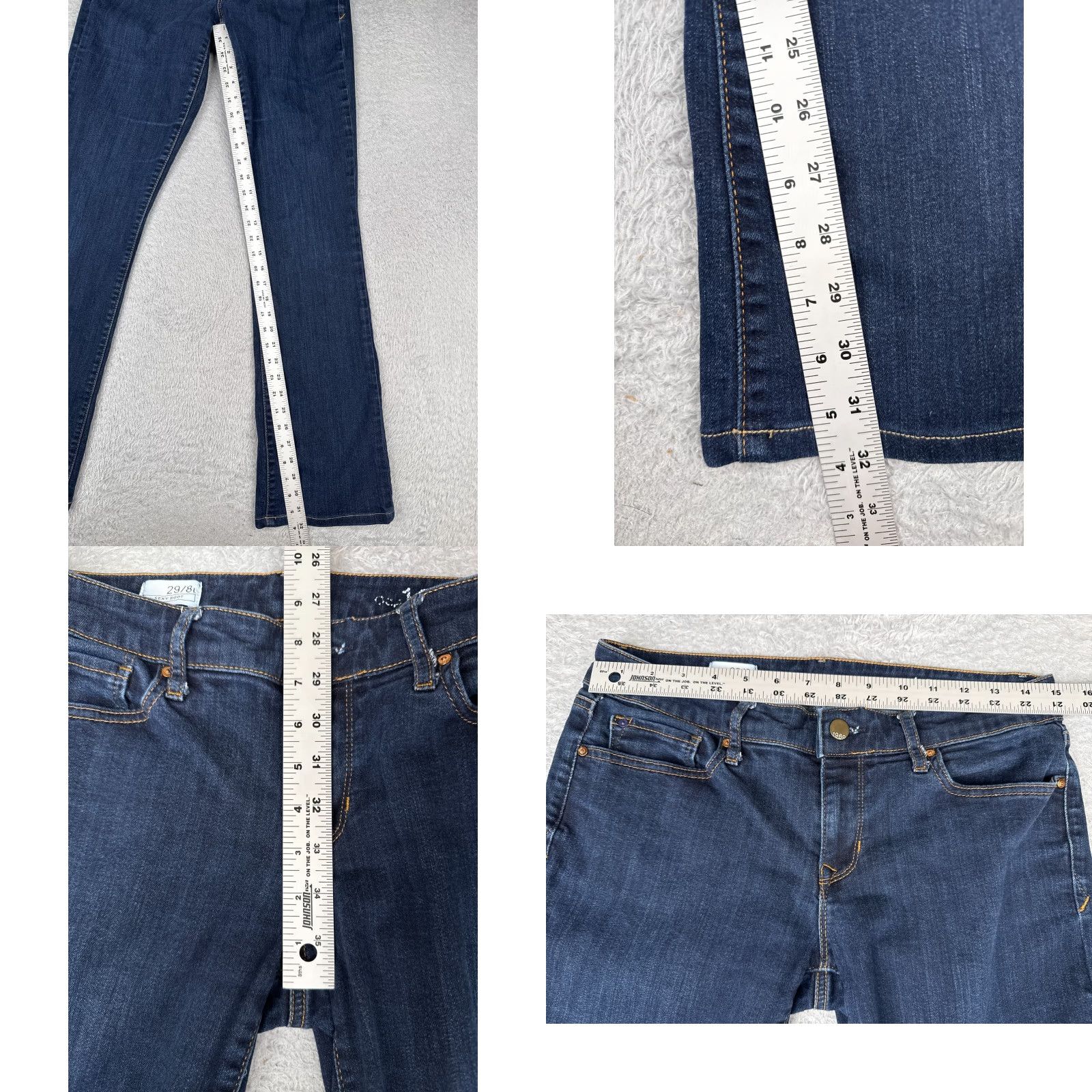 Gap Gap Jeans Womens Bootcut Jeans 8 Blue Denim Mid Rise 30x32 Bootcut 5-Pocket Stretch Cotton Blend Gap 1969 Western American Size 30" / US 8 / IT 44 - 8 Thumbnail