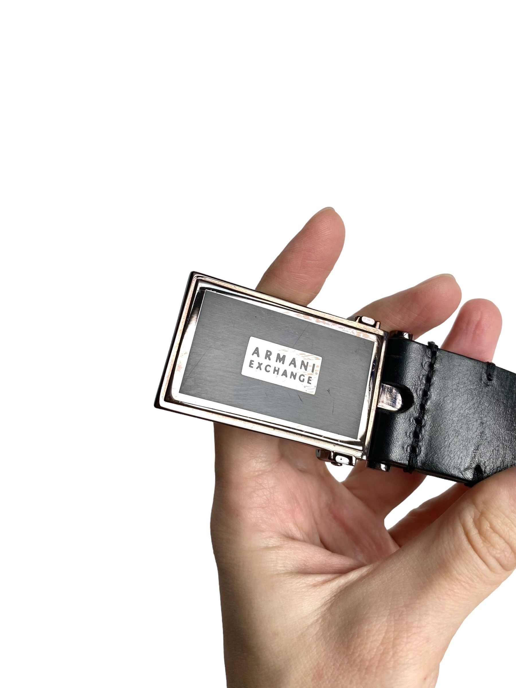 Armani Exchange Armani Exchange Black Leather Belt (32/M) Size 32 - 5 Thumbnail