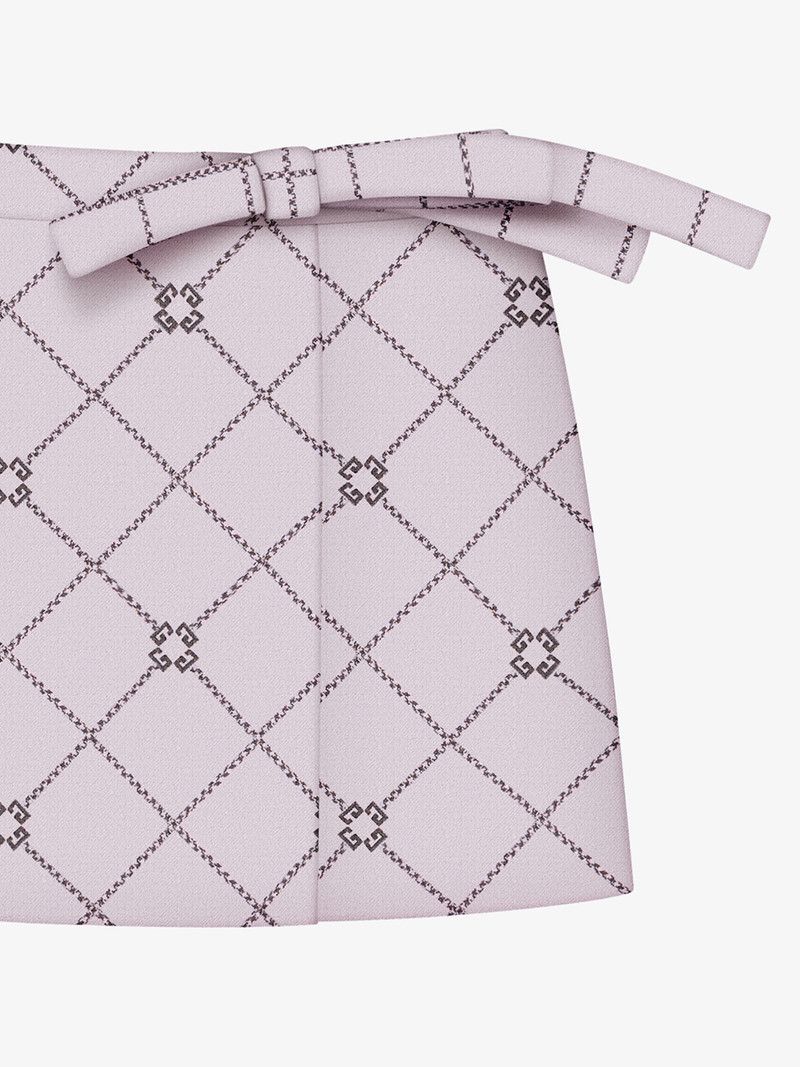Givenchy o1n1vont0326 Mini Checked Skirt in Off White Size 26" / US 2 / IT 38 - 4 Thumbnail