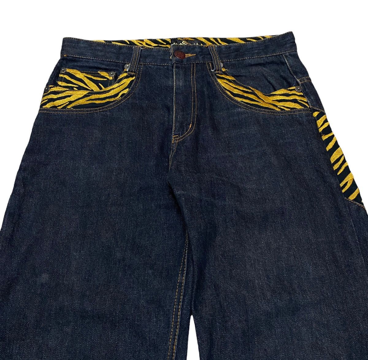 14th Addiction Very Rare Vintage Japanese Brand Sukajan Baggy Jeans 1990s Size US 33 - 4 Thumbnail