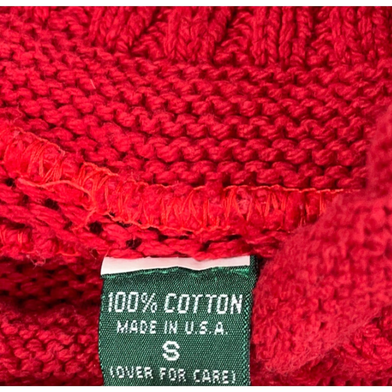 Vintage VTG 90s Red Hand Knit High Neck Sweater USA Made Heavyweight Oversized S Womens Pullover Knit Style Casual 100% Cotton Pattern Solid Knit Size S / US 4 / IT 40 - 5 Thumbnail