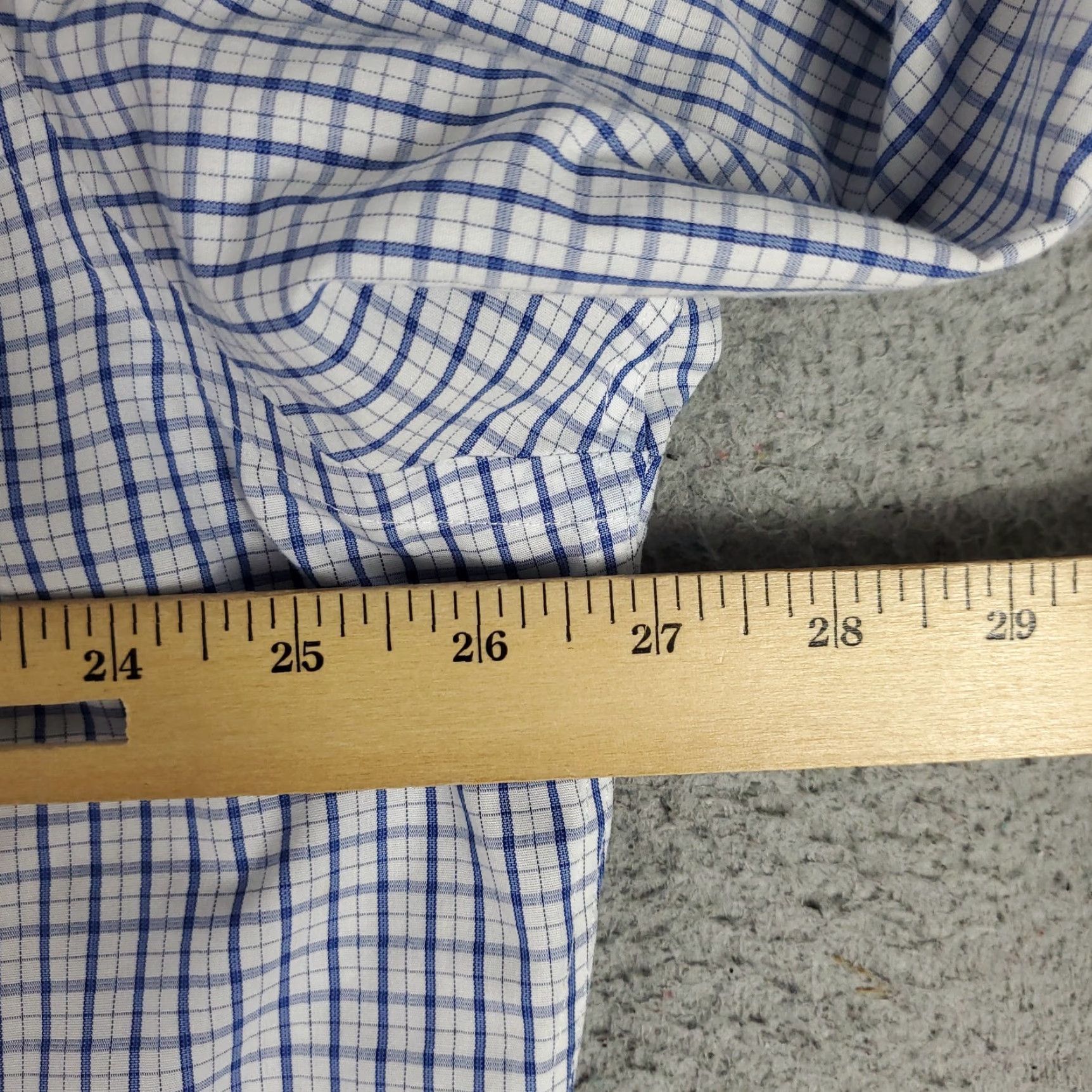 Brooks Brothers BROOKS BROTHERS Shirt Mens Size 18 Blue Plaid Regent Dress Button Up Long Sleeve Regular Collar Point Non-Iron Pockets Classic Look Mens 18 Size 48R - 7 Thumbnail