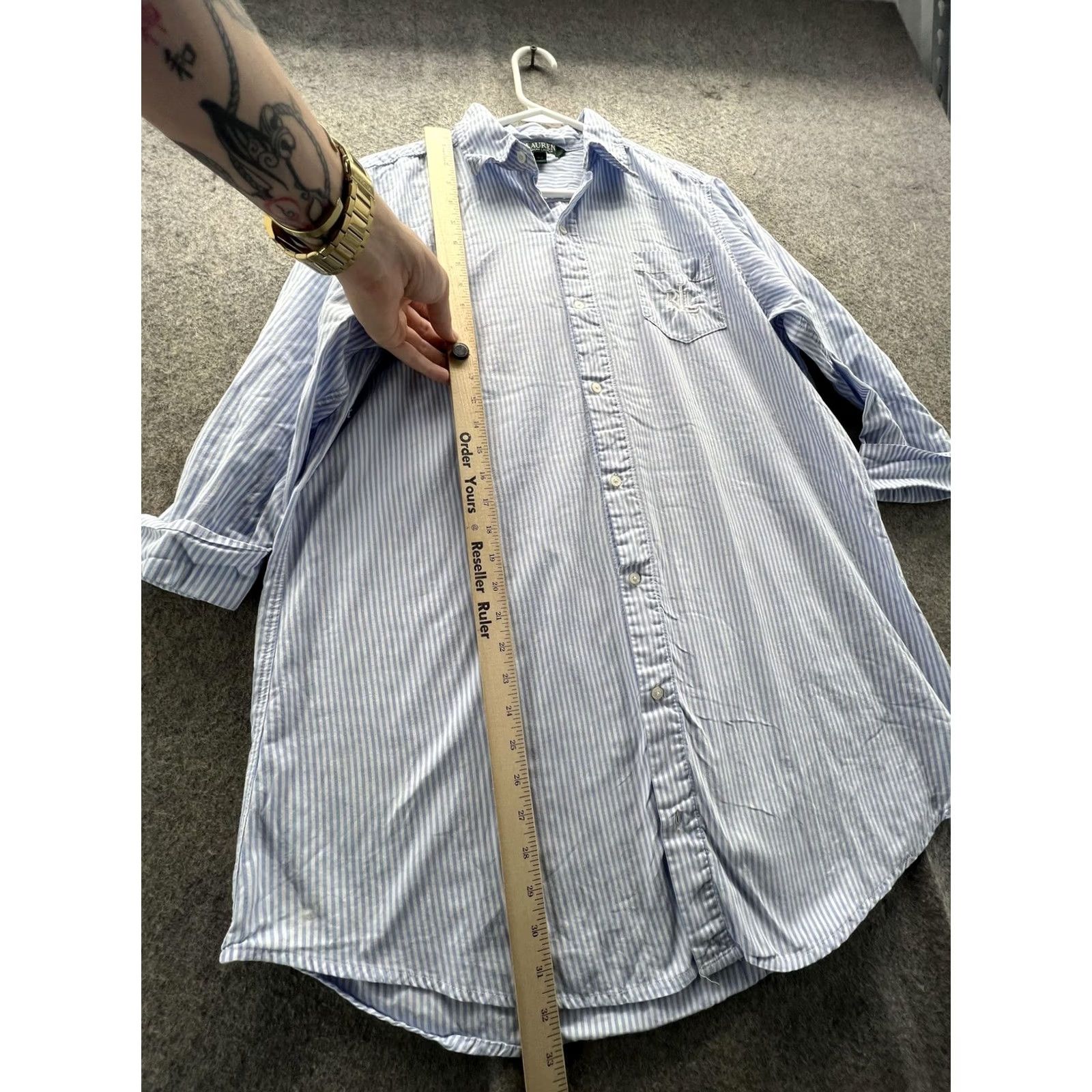 Ralph Lauren Lauren Ralph Lauren Shirt Womens Medium Blue Stripe Button Long Sleeve Casual Everyday M Womens Size M / US 6-8 / IT 42-44 - 6 Thumbnail