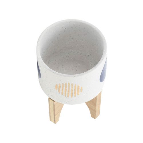 Designer × Homemade S/2 5/8" FUNKY PLANTER W/ STAND, WHITE Size US L / EU 52-54 / 3 - 5 Thumbnail