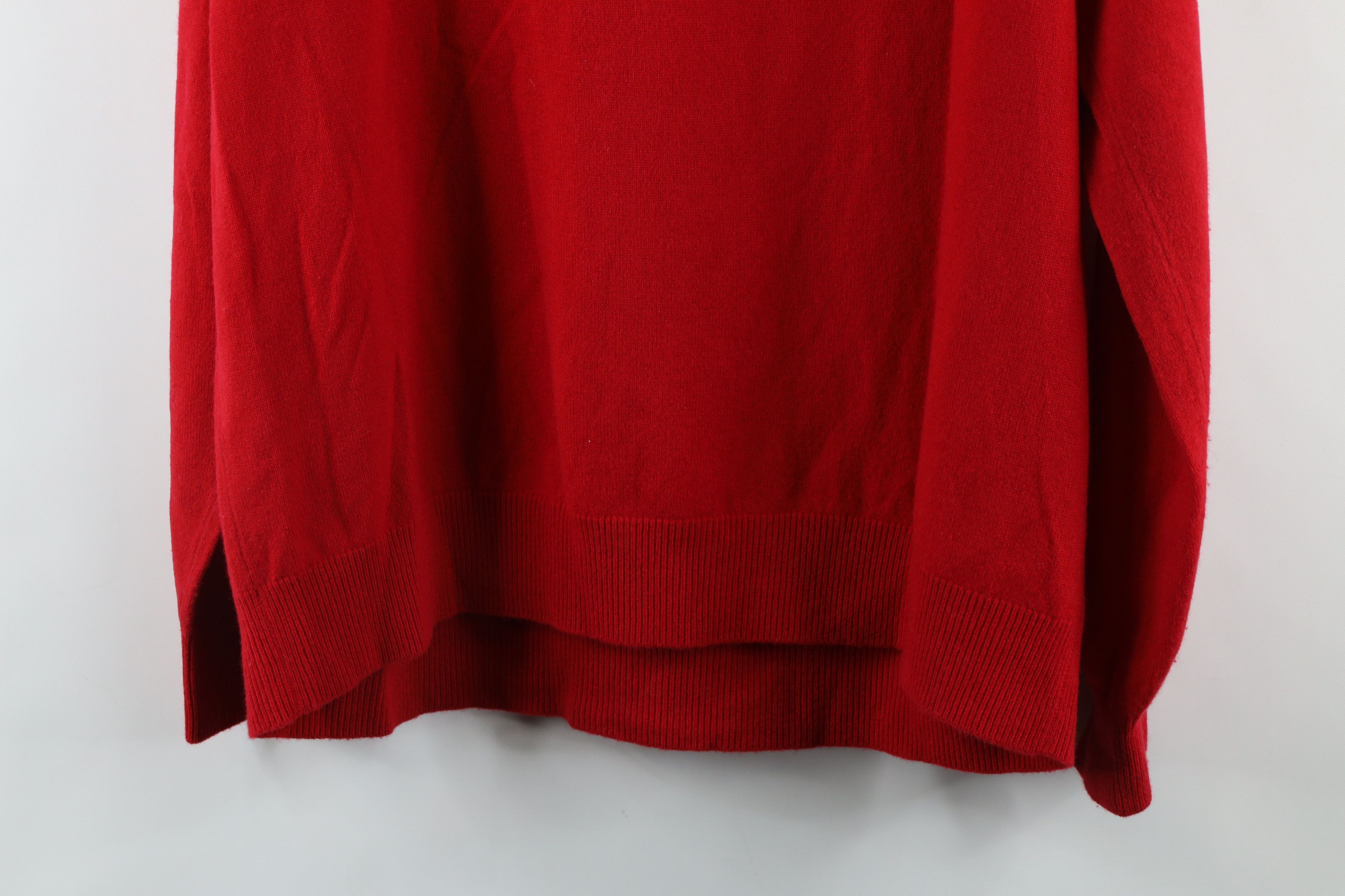 Lands' End × Vintage Vintage Lands End Blank Soft Cashmere Knit Sweater Red Size US L / EU 52-54 / 3 - 10 Thumbnail