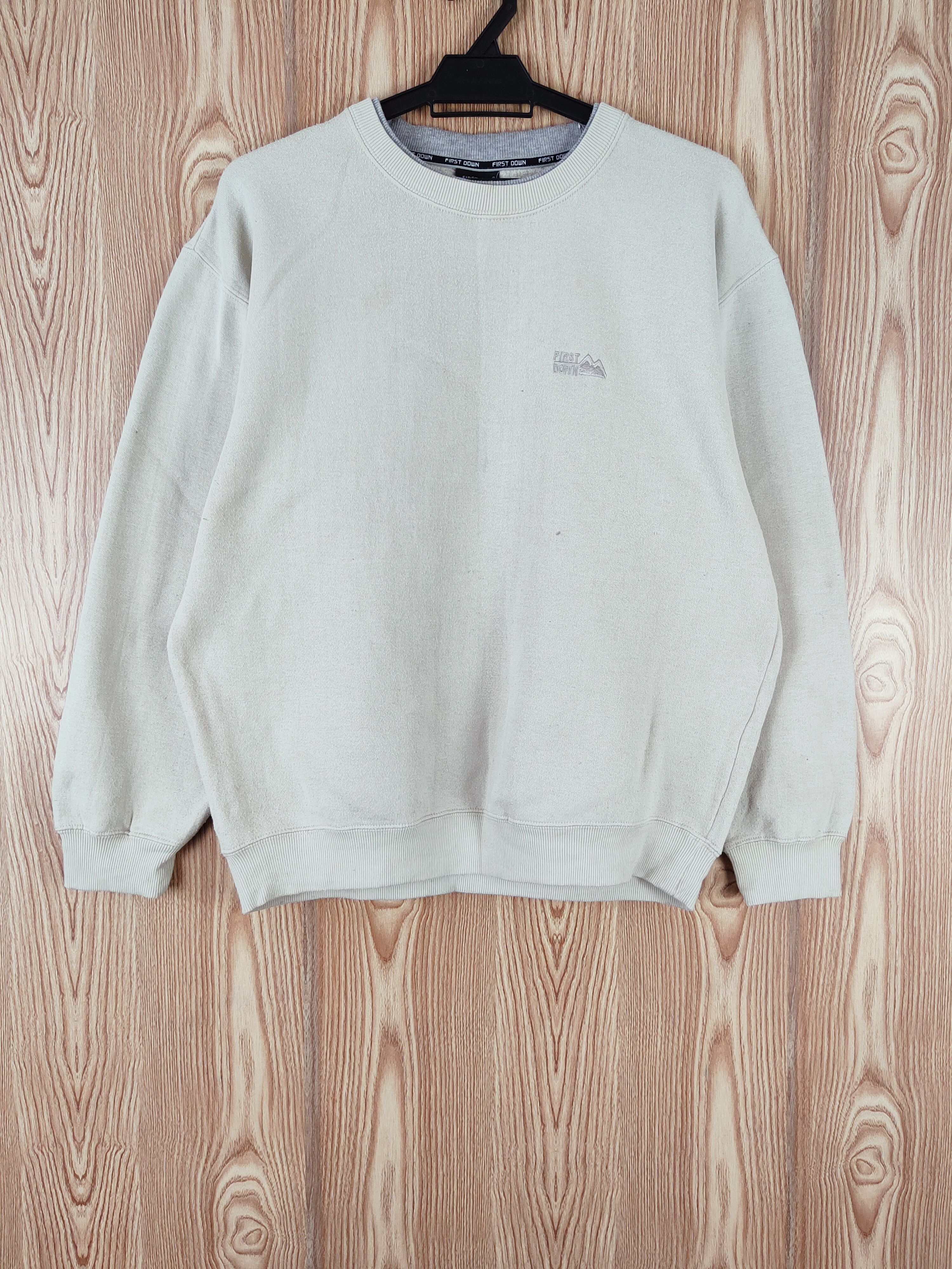 Japanese Brand × Vintage Vintage 💥 First Down Ivory Sweatshirts (nice material) Size L / US 10 / IT 46 - 1 Thumbnail