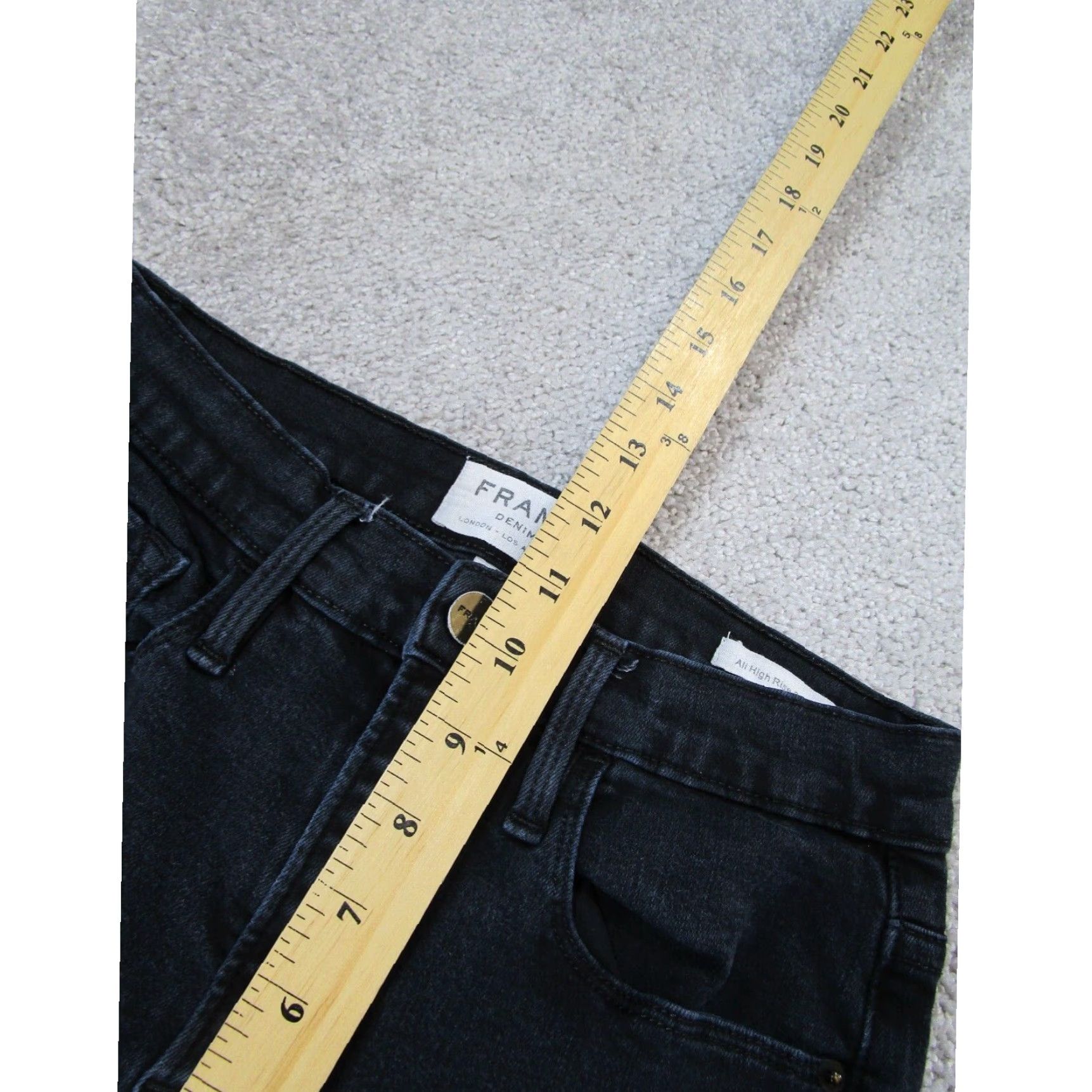 Frame FRAME Womens High Rise Skinny Jeans Black Denim Size 26 Size 26" / US 2 / IT 38 - 7 Thumbnail