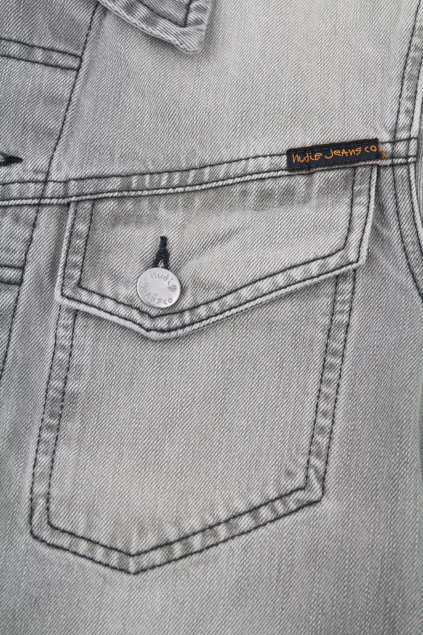 Nudie Jeans CONNY XS Organic Fog Denim Grey Jacket 81064 Size US XS / EU 42 / 0 - 6 Thumbnail