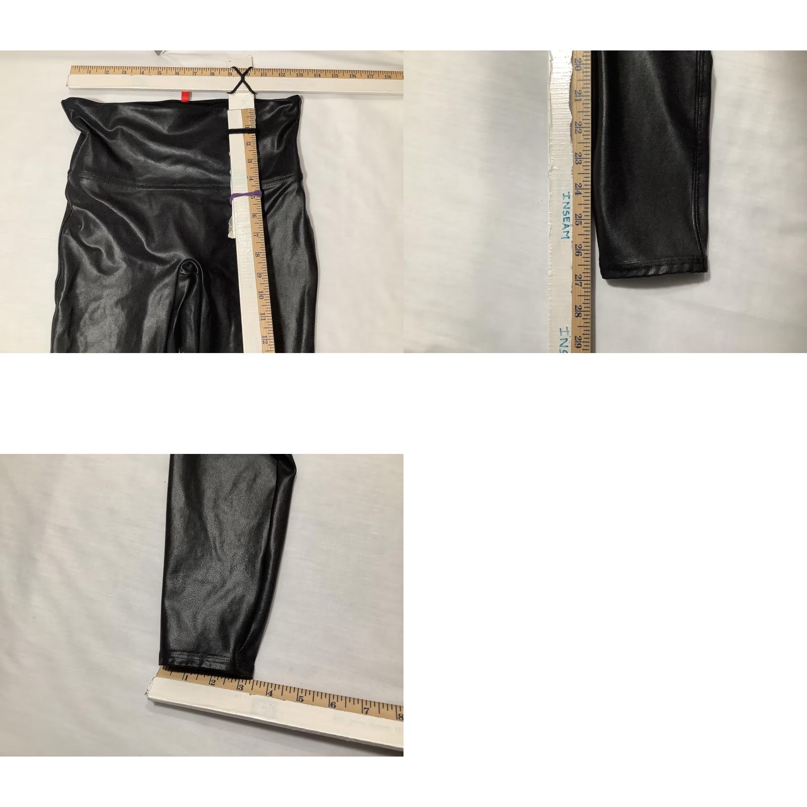 Spanx SPANX Faux Leather Leggings Womens Large Black High Rise Shaping Pull On Pants Size 36" / US 14 / IT 50 - 8 Thumbnail