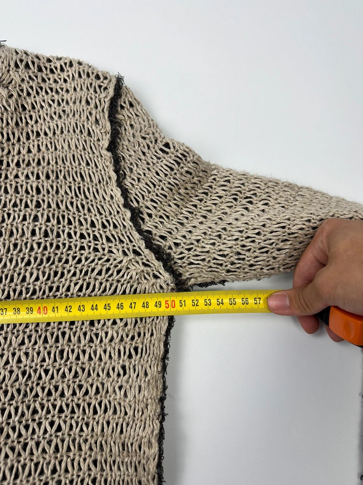 Dolce & Gabbana Dolce & Gabbana Net Knit Double Layer Sweater Beige & Brown Size US M / EU 48-50 / 2 - 13 Thumbnail