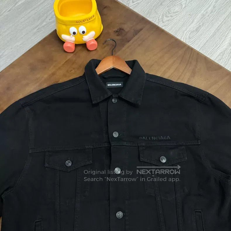 Balenciaga Balenciaga Black Red Denim Jacket Size US M / EU 48-50 / 2 - 4 Thumbnail