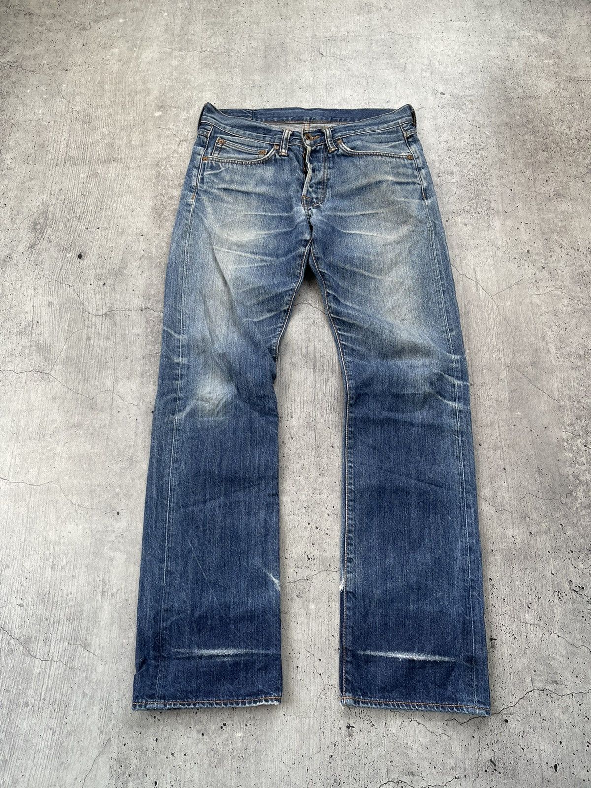 Edwin × Japanese Brand Flare Jeans Edwin Japan Distress Denim Boot Cut 31•34 Size US 31 - 12 Thumbnail