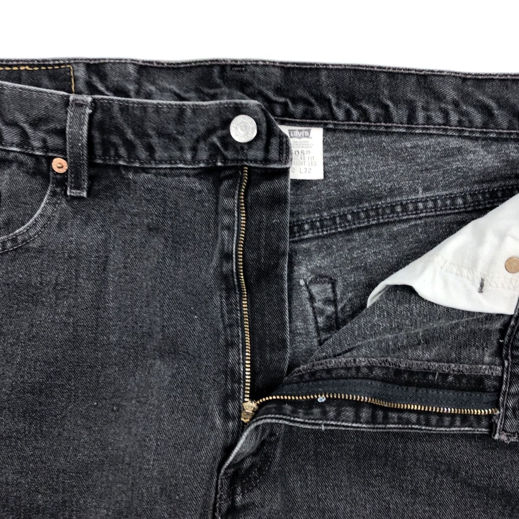 Levi's Levi's 505 Men's Regular Fit Straight Jeans 40x30 Black Denim Zip Fly Regular Waist 40 Black Denim 5-Pocket Set Vintage No Mens Size US 40 / EU 56 - 7 Thumbnail