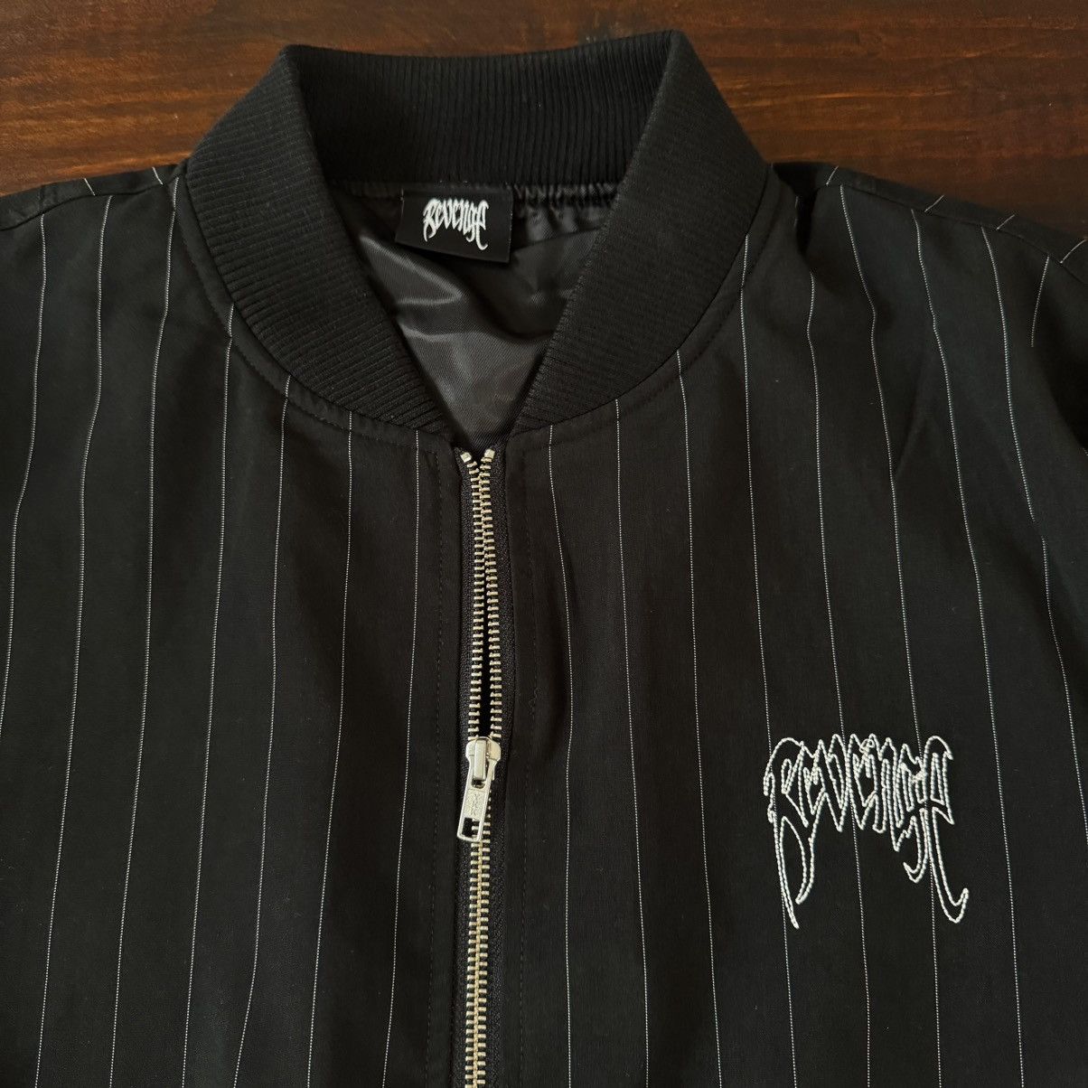Revenge Revenge Embroidered Pinstripe Bomber Jacket Size US M / EU 48-50 / 2 - 4 Thumbnail